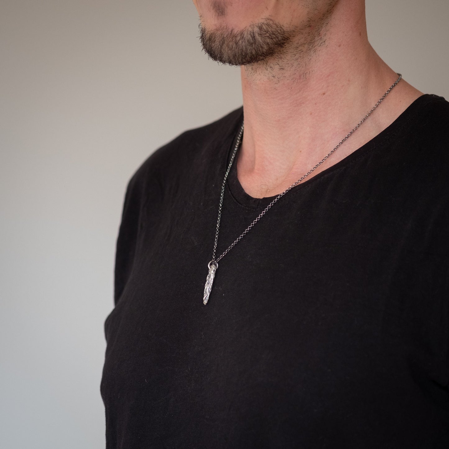 Rustic Silver Protection Mens Pendant necklace, Viking necklace, Handmade Norse nature jewelry, Viking jewelry, Gift for him, Mens gift