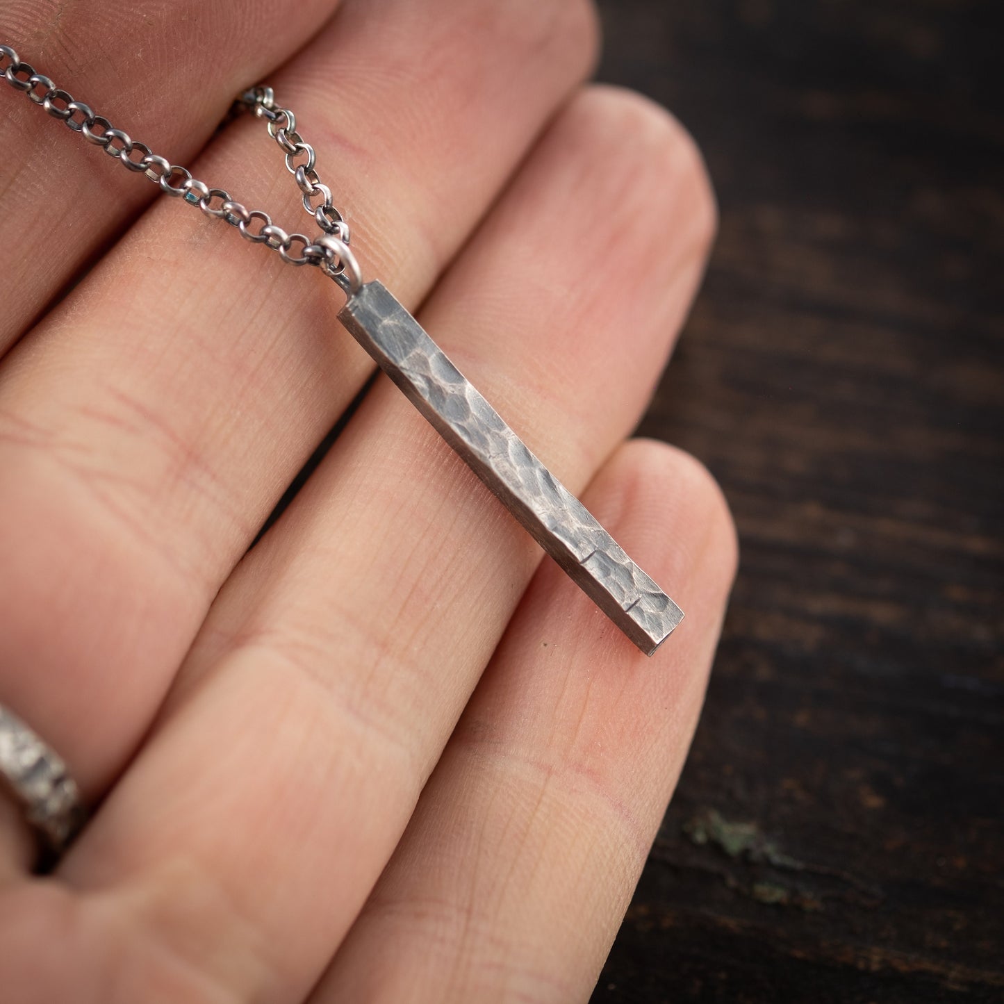 Mens silver Necklace, Handmade Silver jewelry, Minimalist jewelry, Christmas boyfriend gift, Unique gifts, Husband gift, Gift for him
