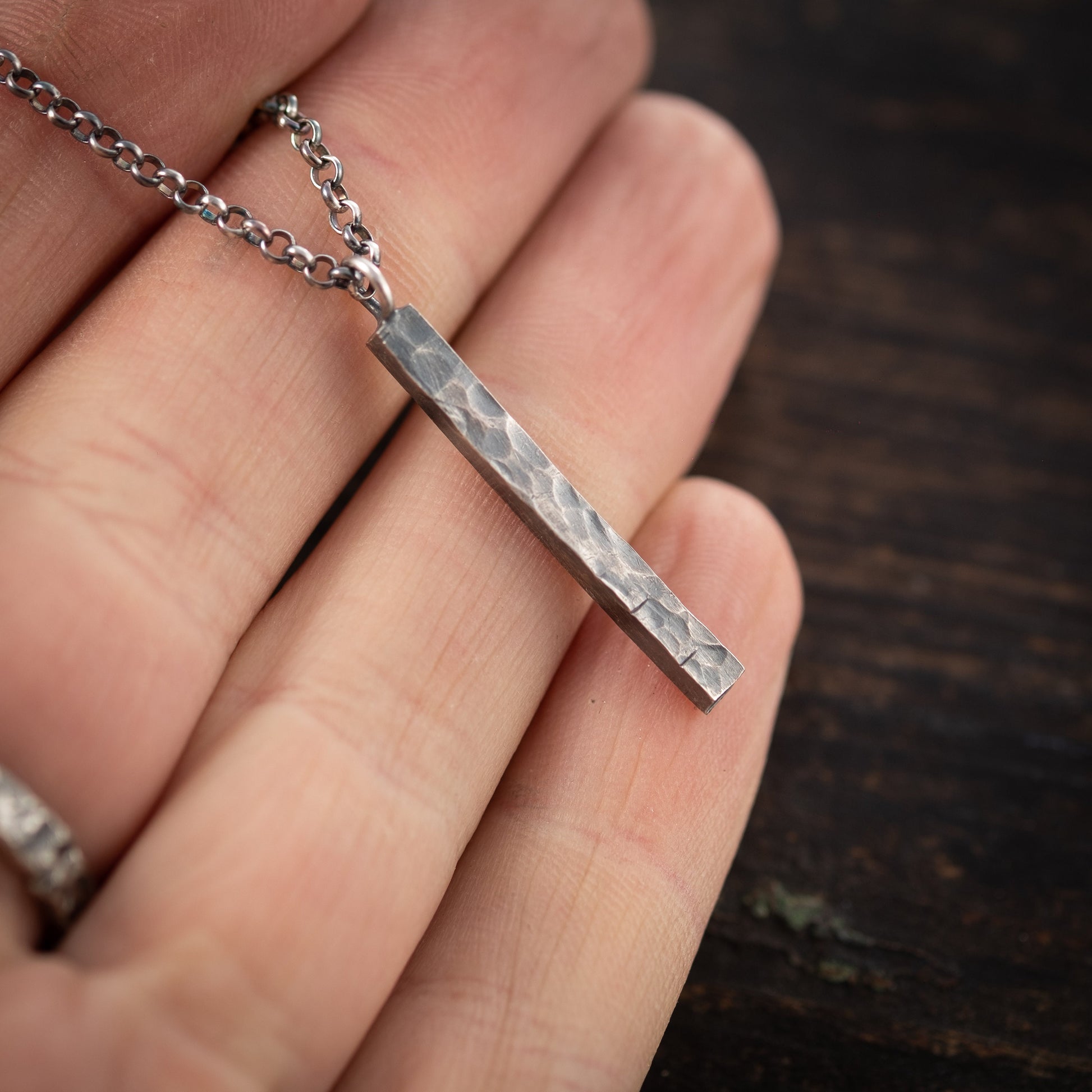 Mens silver Necklace, Handmade Silver jewelry, Minimalist jewelry, Christmas boyfriend gift, Unique gifts, Husband gift, Gift for him