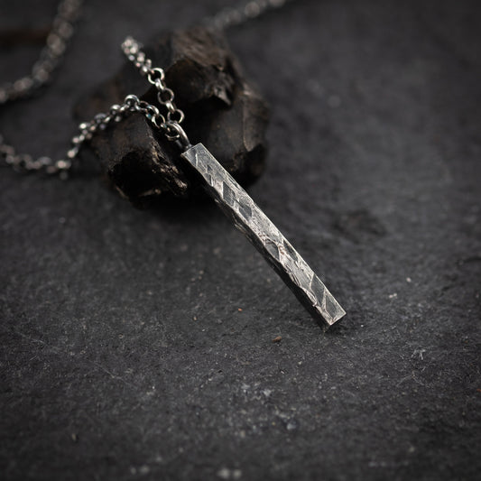 Mens silver Necklace, Handmade Silver jewelry, Minimalist jewelry, Christmas boyfriend gift, Unique gifts, Husband gift, Gift for him