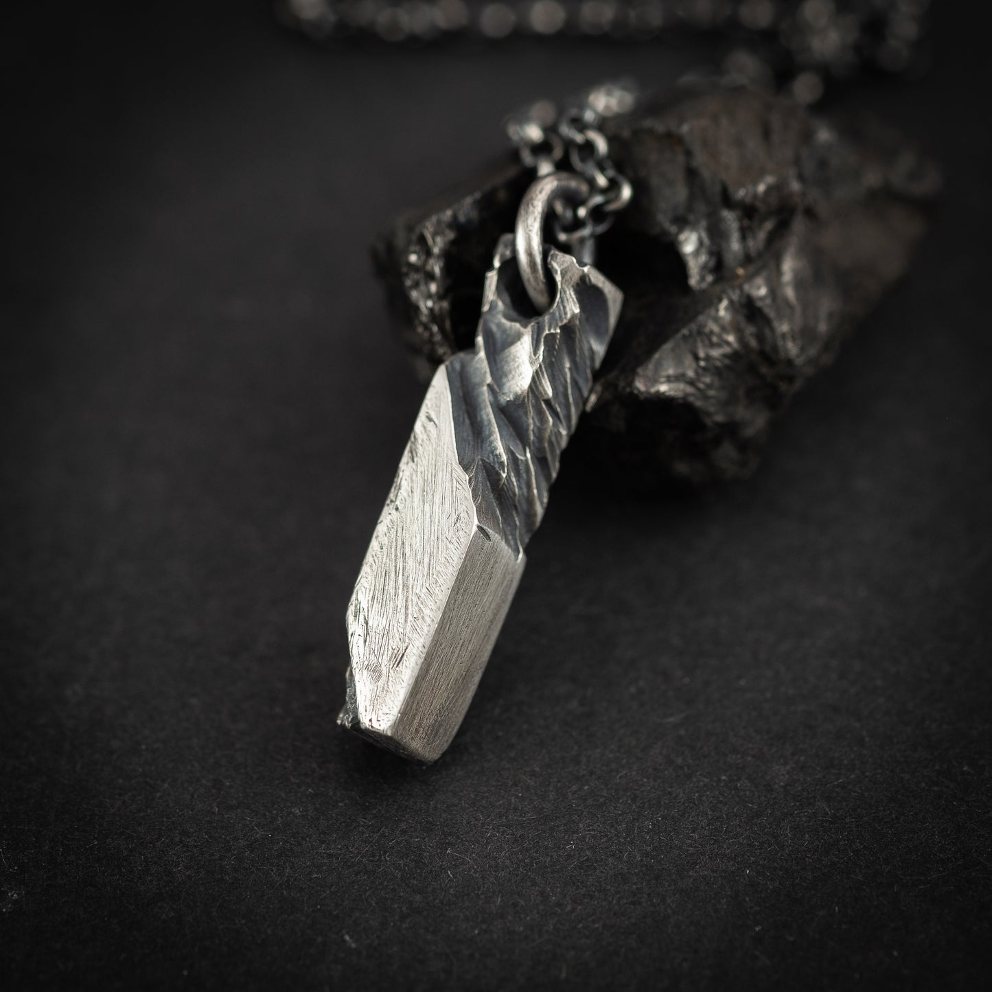 Silver mens pendant necklace, Handmade Rustic Mens Necklace, Anniversary Gift for Husband, Boyfriend Gift, Statement Necklace for Man