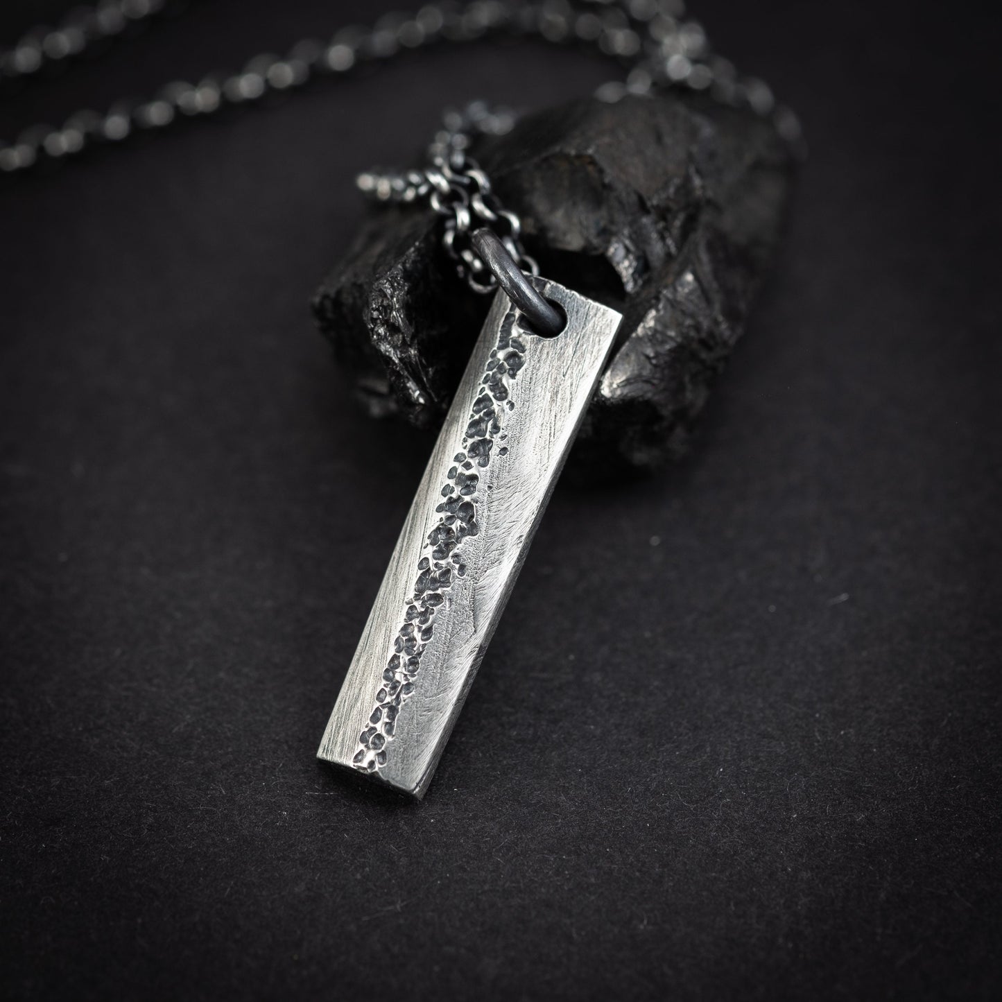 Oxidized Rustic Sterling Silver jewelry for men or women, Handmade Modern jewelry