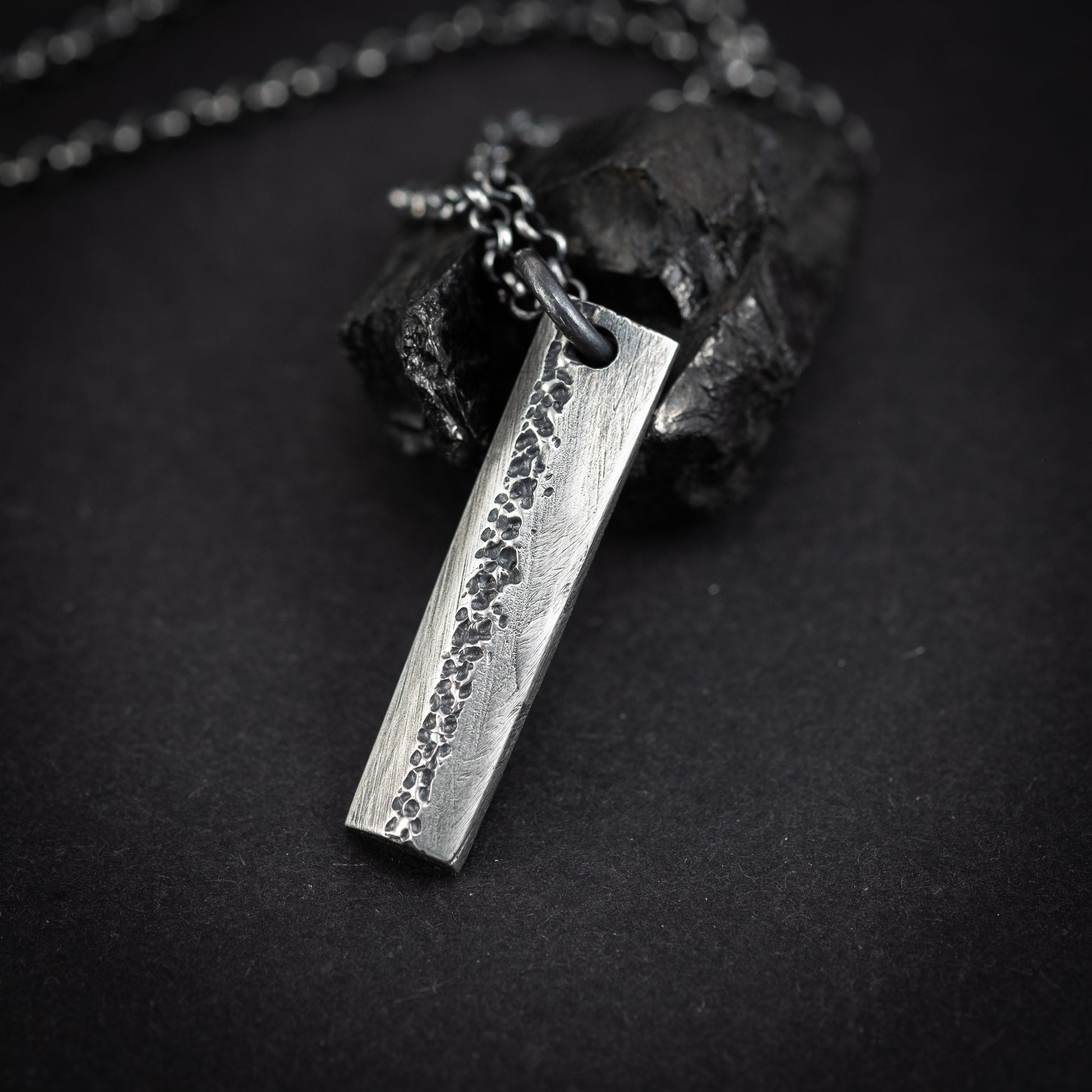 Oxidized Rustic Sterling Silver jewelry for men or women, Handmade Modern jewelry