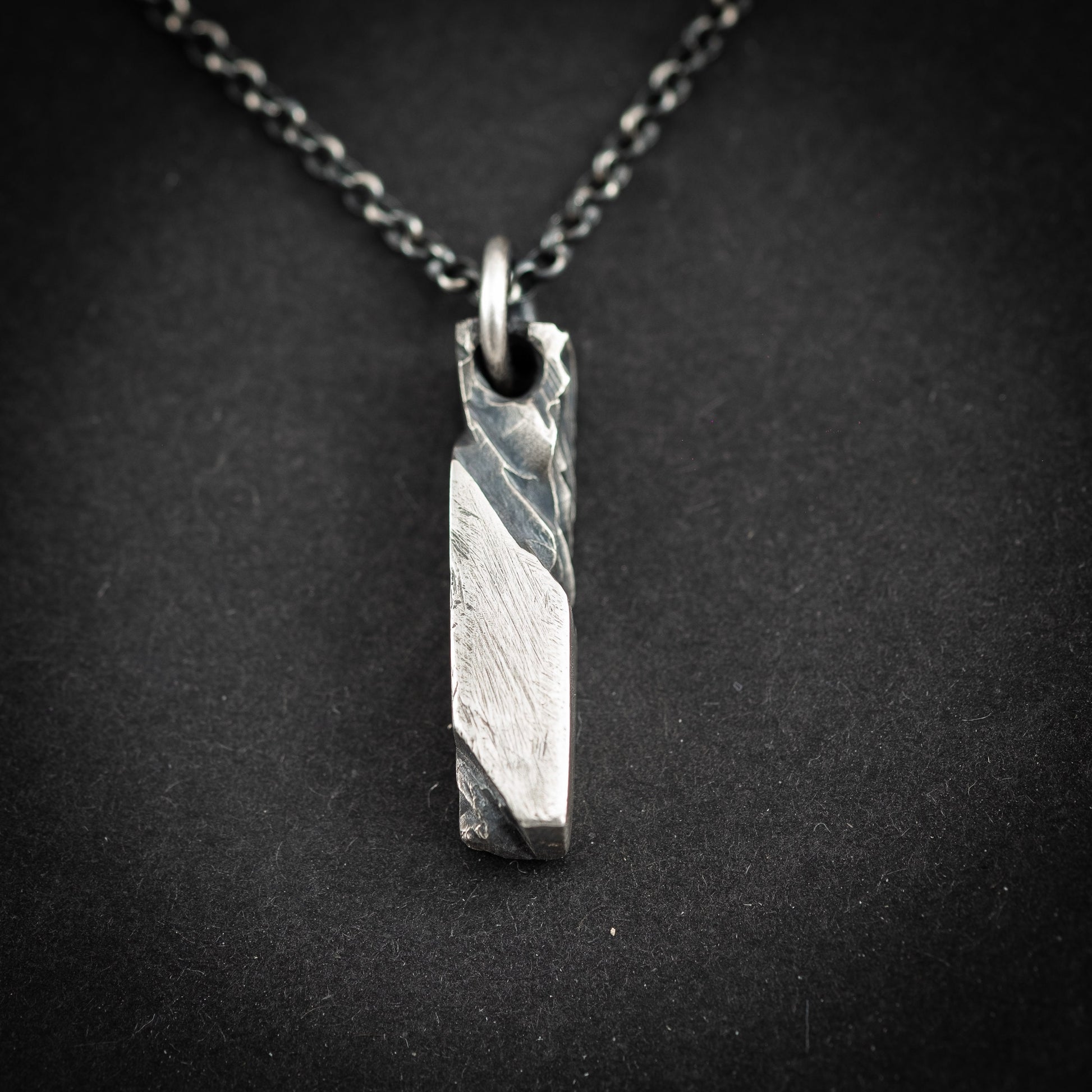 Silver mens pendant necklace, Handmade Rustic Mens Necklace, Anniversary Gift for Husband, Boyfriend Gift, Statement Necklace for Man