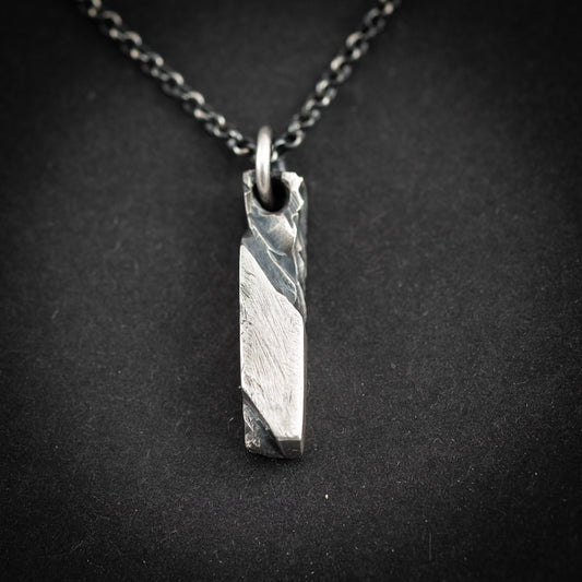 Silver mens pendant necklace, Handmade Rustic Mens Necklace, Anniversary Gift for Husband, Boyfriend Gift, Statement Necklace for Man