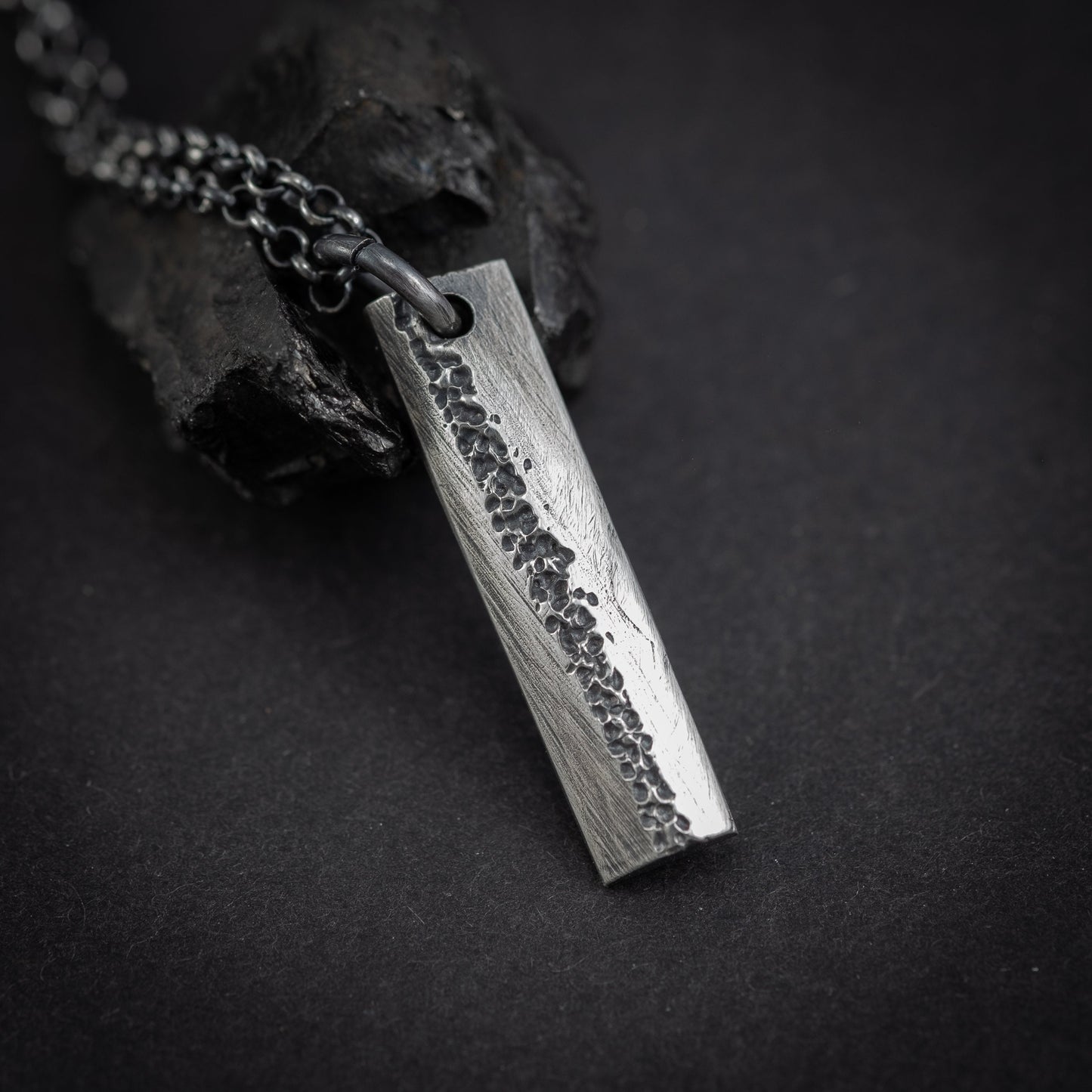 Oxidized Rustic Sterling Silver jewelry for men or women, Handmade Modern jewelry