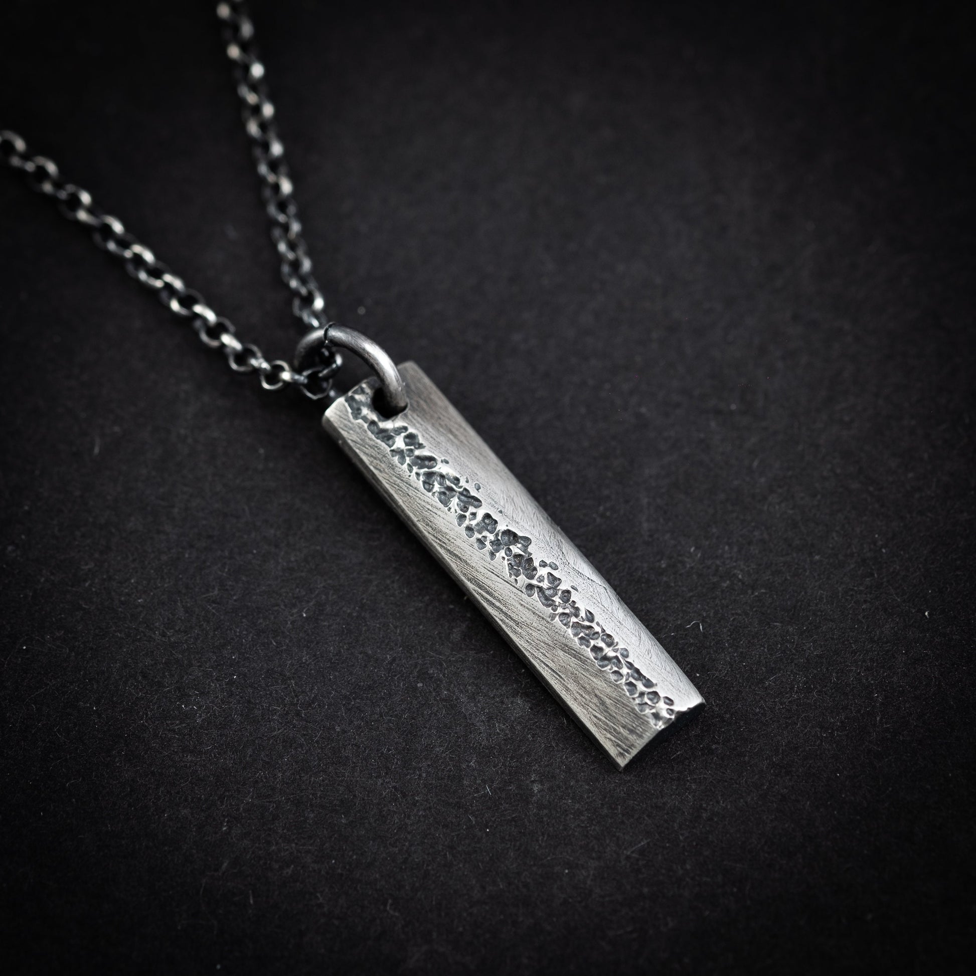 Oxidized Rustic Sterling Silver jewelry for men or women, Handmade Modern jewelry