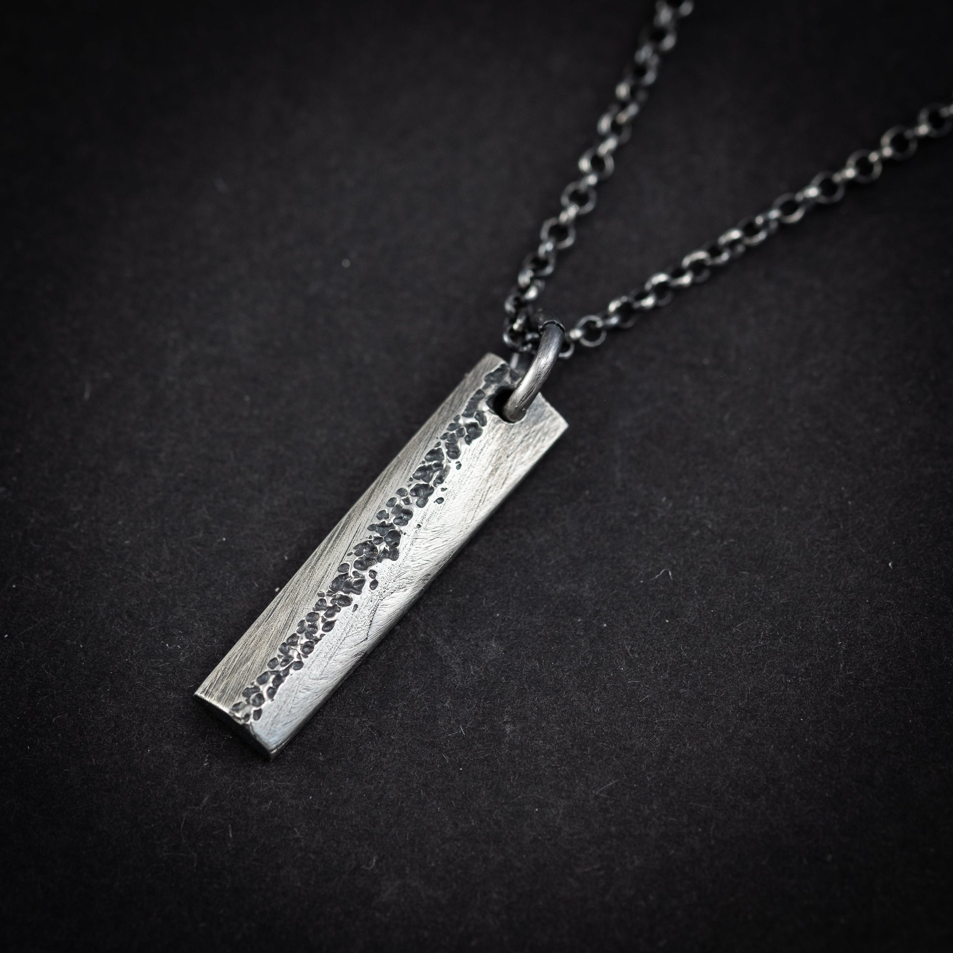 Oxidized Rustic Sterling Silver jewelry for men or women, Handmade Modern jewelry