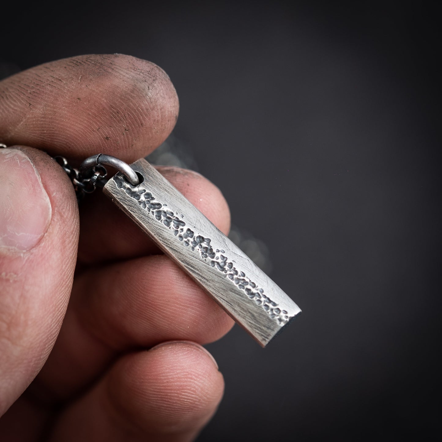 Oxidized Rustic Sterling Silver jewelry for men or women, Handmade Modern jewelry