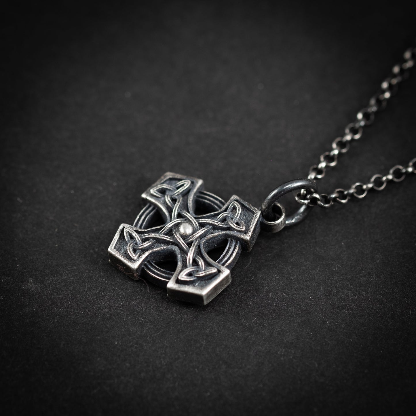 Silver Celtic Cross men pendant necklace, handmade Celtic jewelry for men, Celtic know necklace for men, Unique gift for men