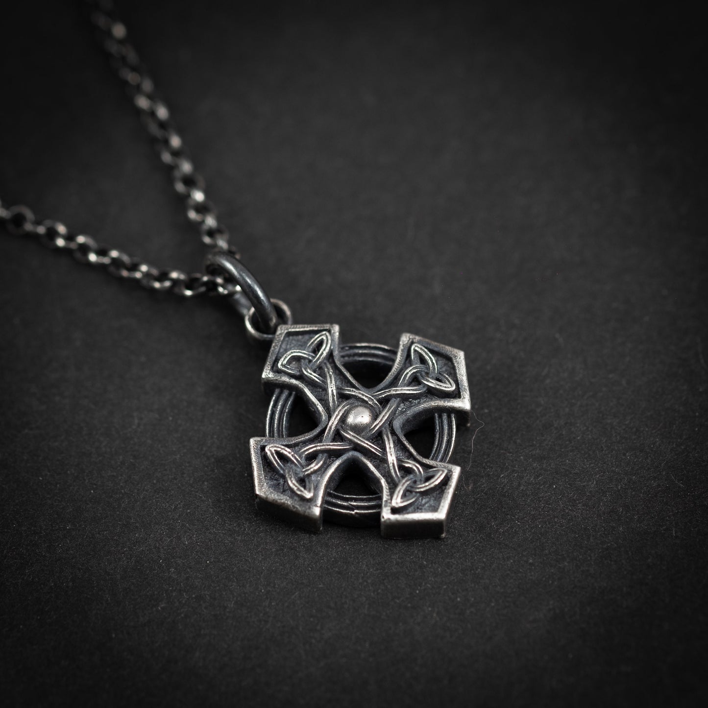 Mens silver Celtic Cross pendant necklace, handmade Celtic jewelry for men, Celtic know necklace for men, Unique gift for men