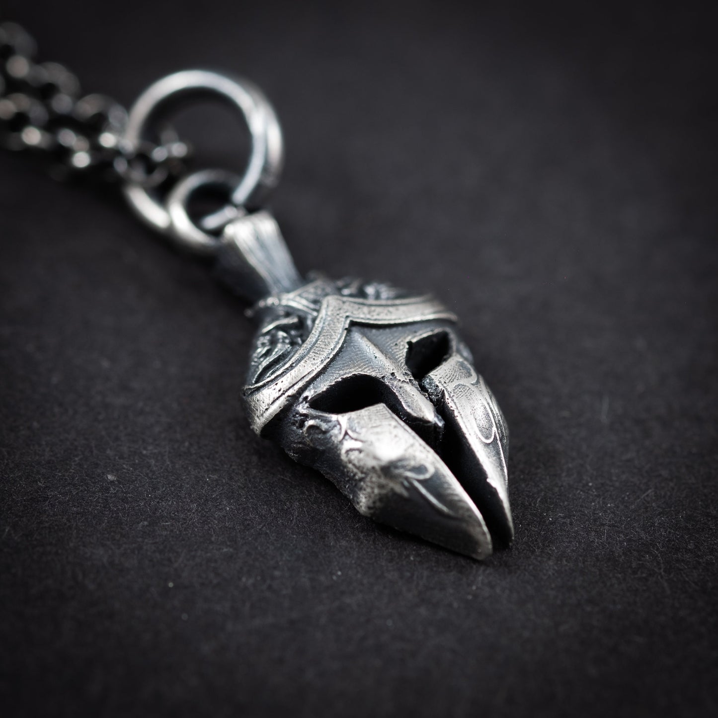 Men Silver Warrior helmet necklace, Spartan Gladiator pendant, Protection amulet, handmade silver jewelry for men, Greek mythology, men gift