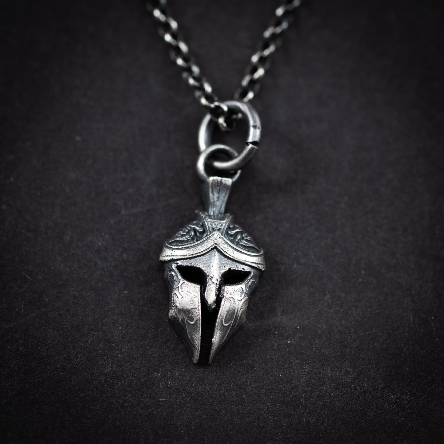 Warrior Spartan helmet silver men pendant necklace, Strength and protection necklace, handmade silver jewelry for men, Greek mythology