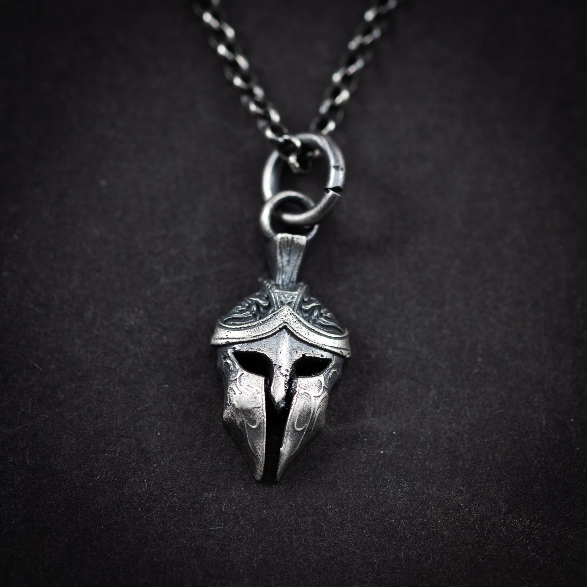 Warrior Spartan helmet silver men pendant necklace, Strength and protection necklace, handmade silver jewelry for men, Greek mythology