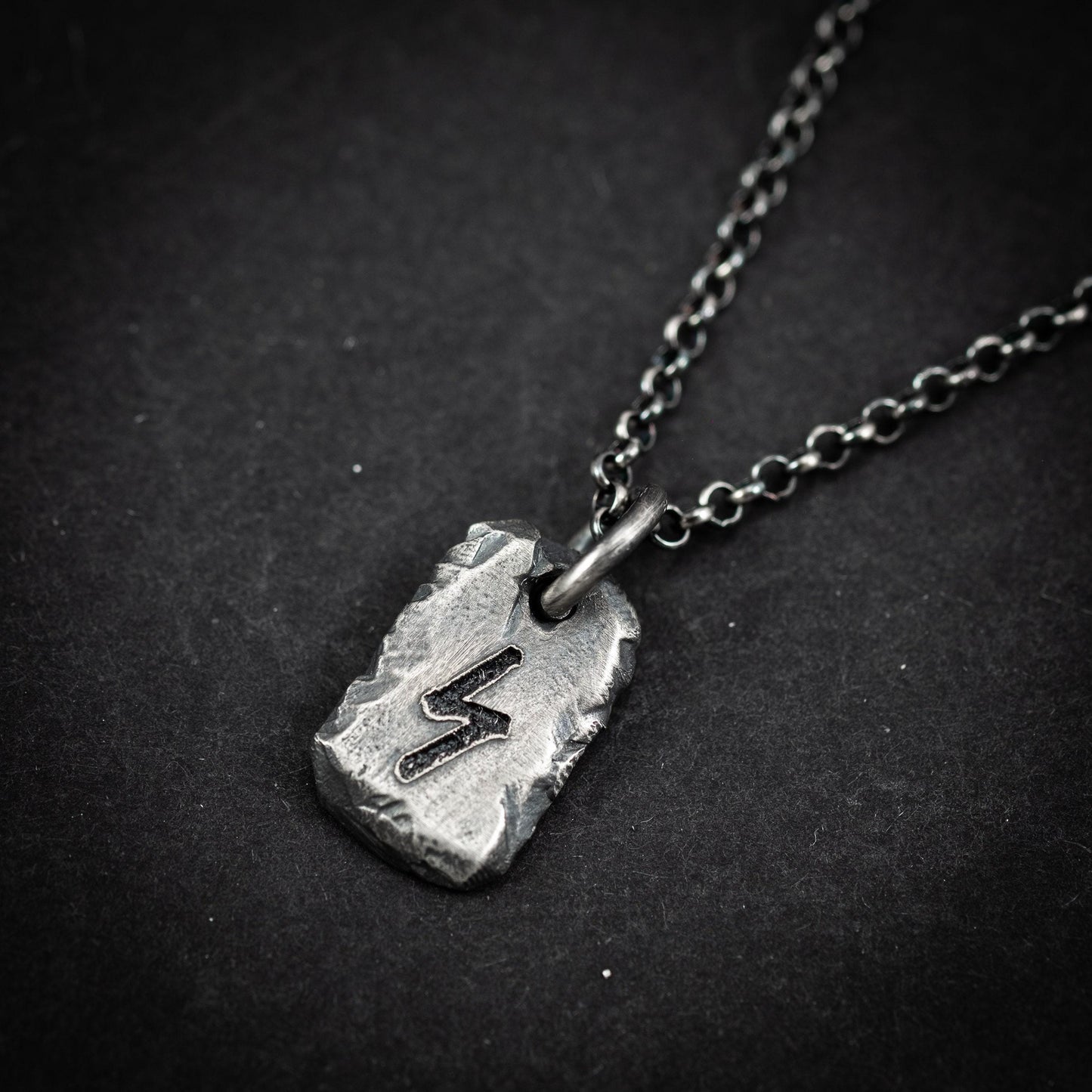 Silver Viking Rune Pendant Necklace for Men, Custom Nordic Jewelry, Personalized Norse Mythology Gift for Him