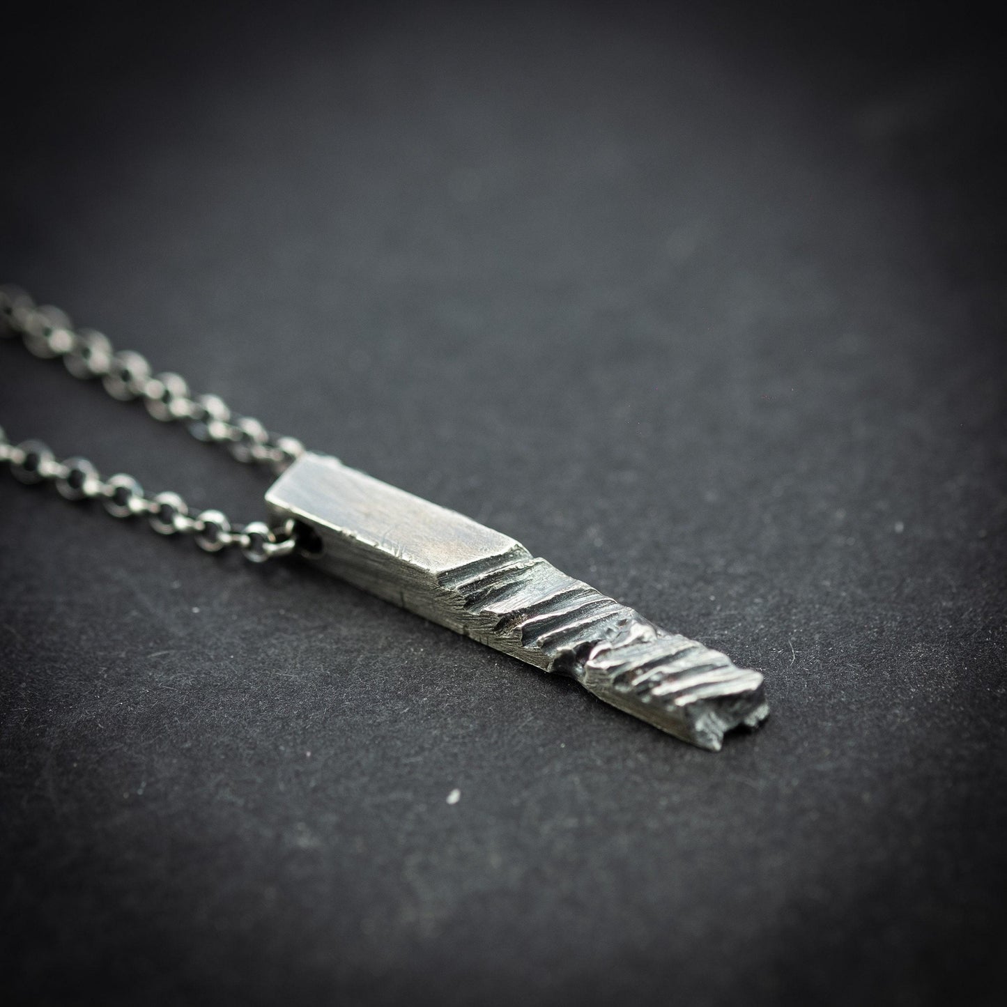 Mens Silver handmade Rustic Bar Necklace , oxidized jewelry for men, brutalist silver jewelrym, 25th anniversary gifts