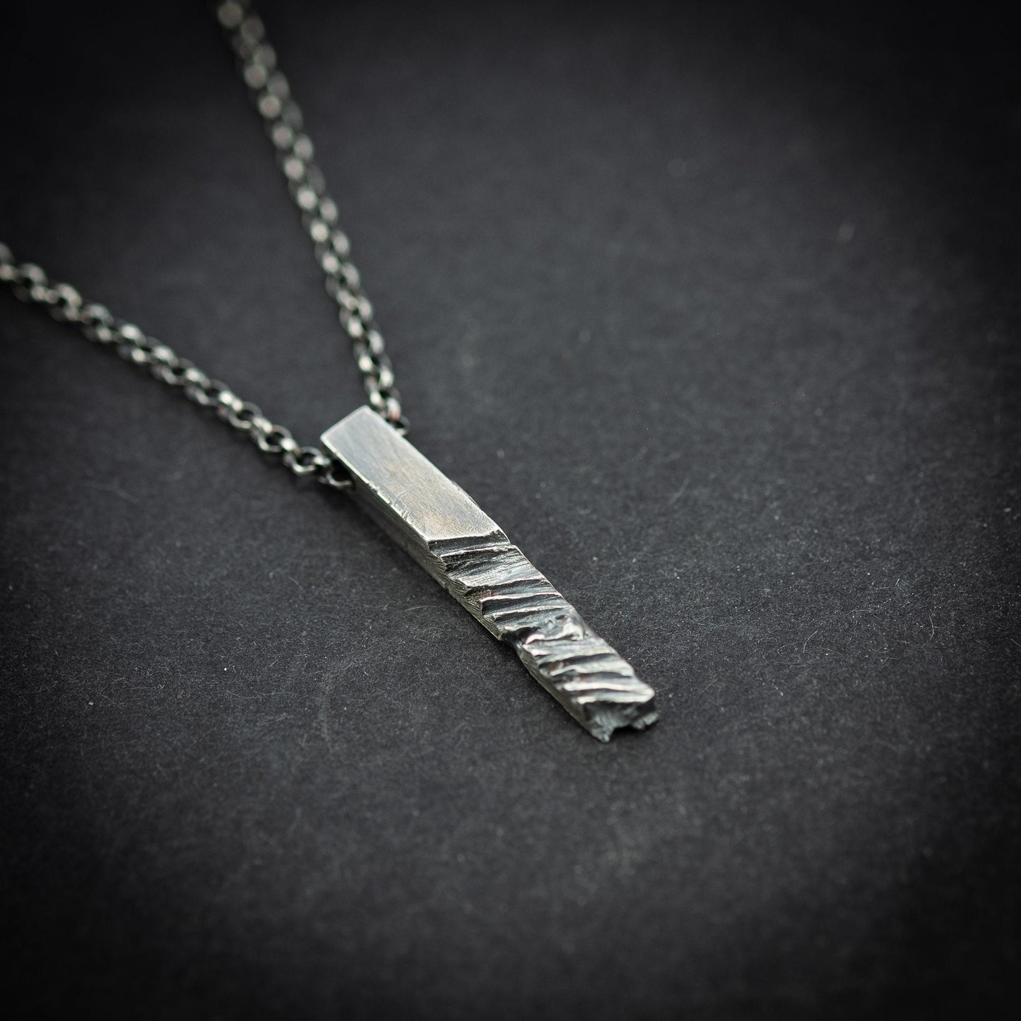 Mens Silver handmade Rustic Bar Necklace , oxidized jewelry for men, brutalist silver jewelrym, 25th anniversary gifts