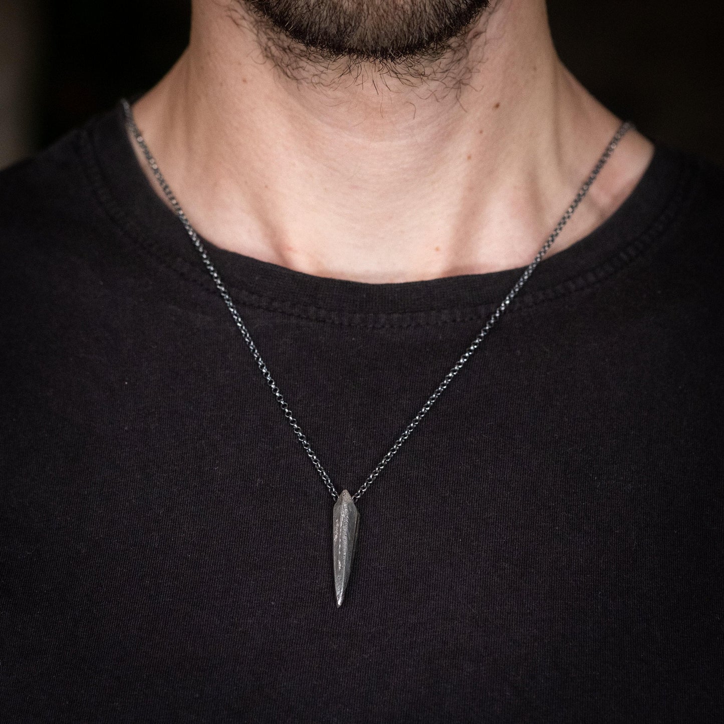 Spike silver necklace