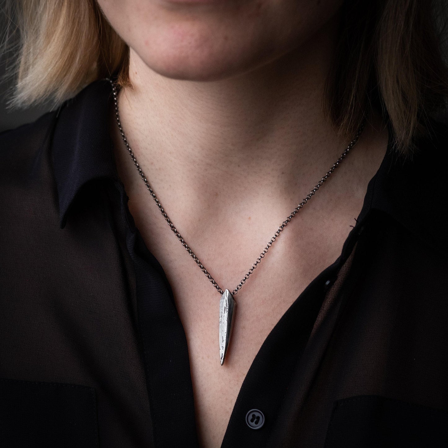 Spike silver necklace