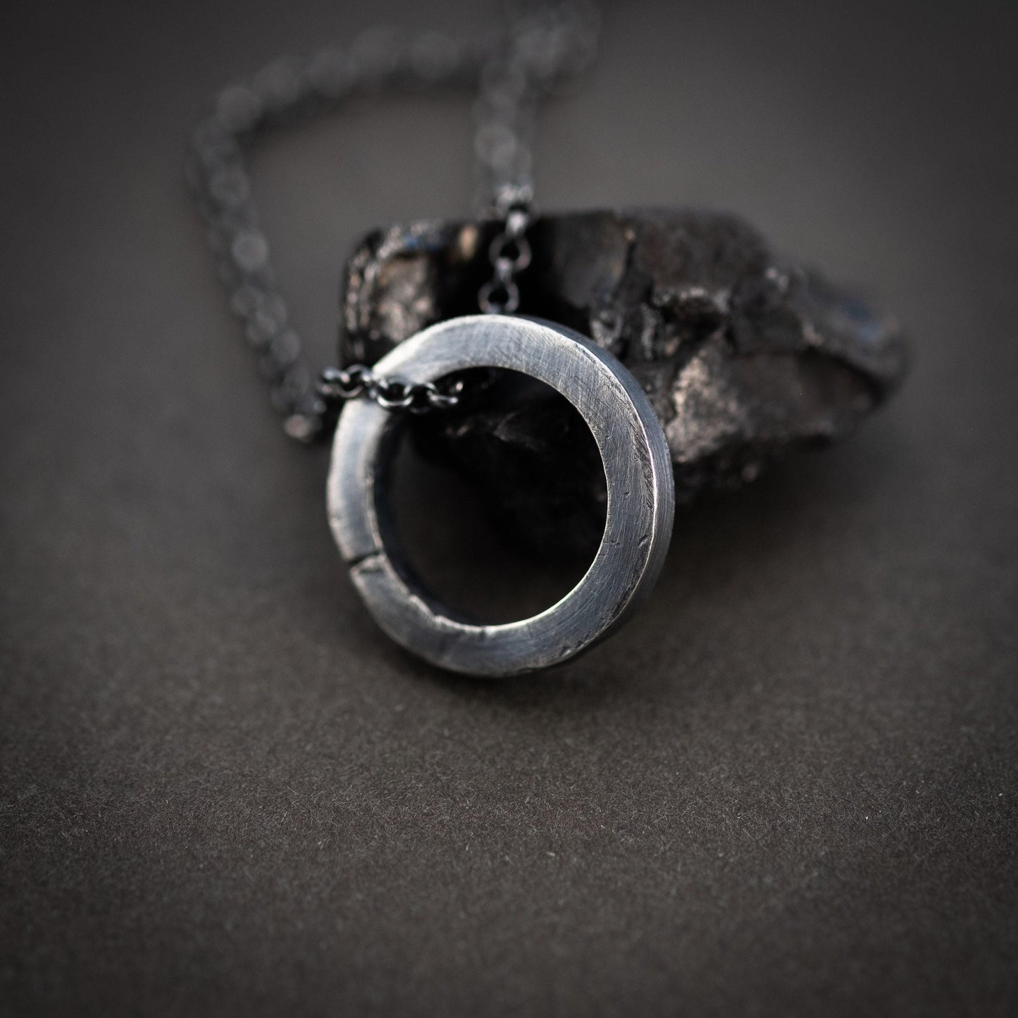Silver round Circle mens necklace, Minimalist Protection amulet, Viking Handmade Silver jewelry, Unique Gift for women, Boyfriend gift