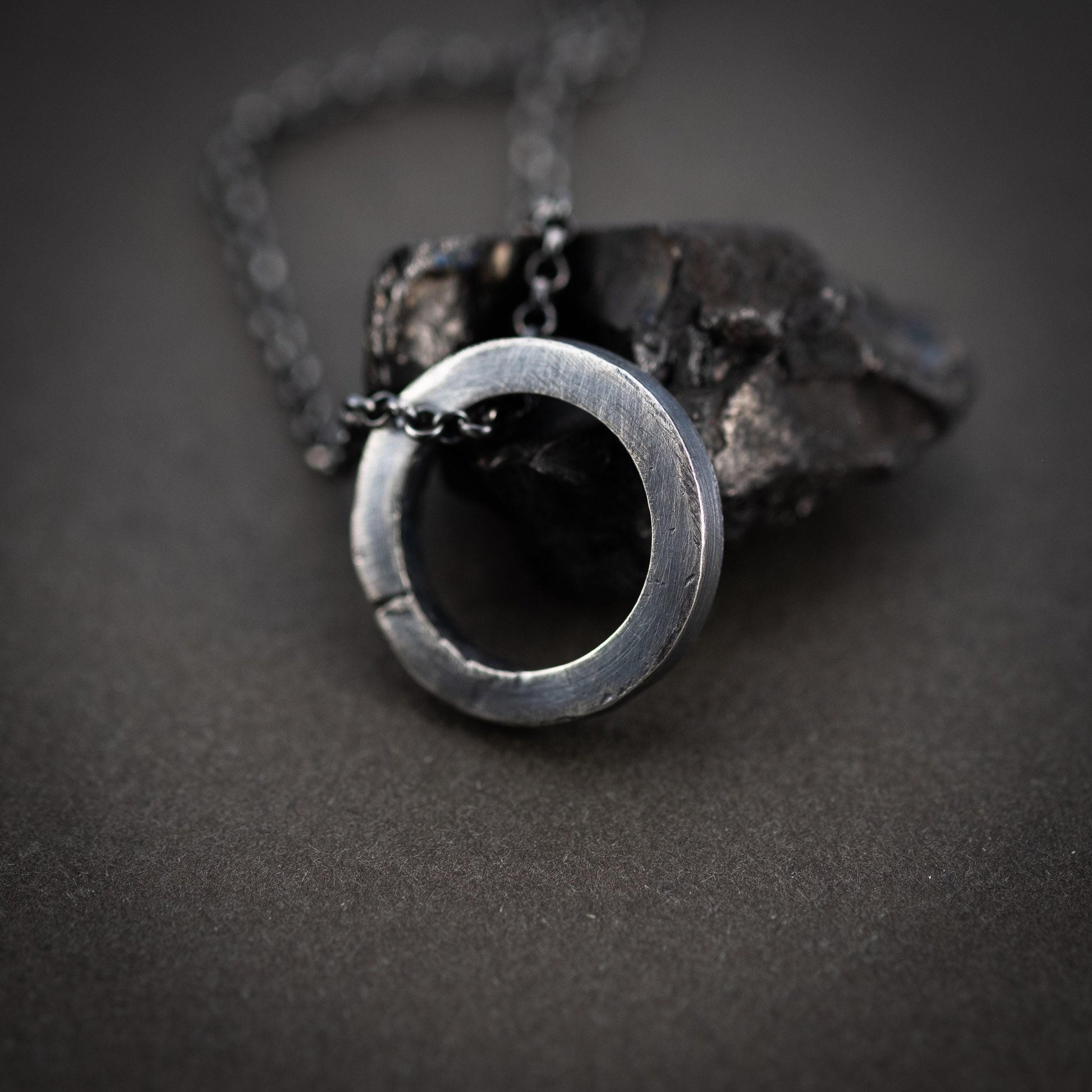 Silver round Circle mens necklace, Minimalist Protection amulet, Viking Handmade Silver jewelry, Unique Gift for women, Boyfriend gift