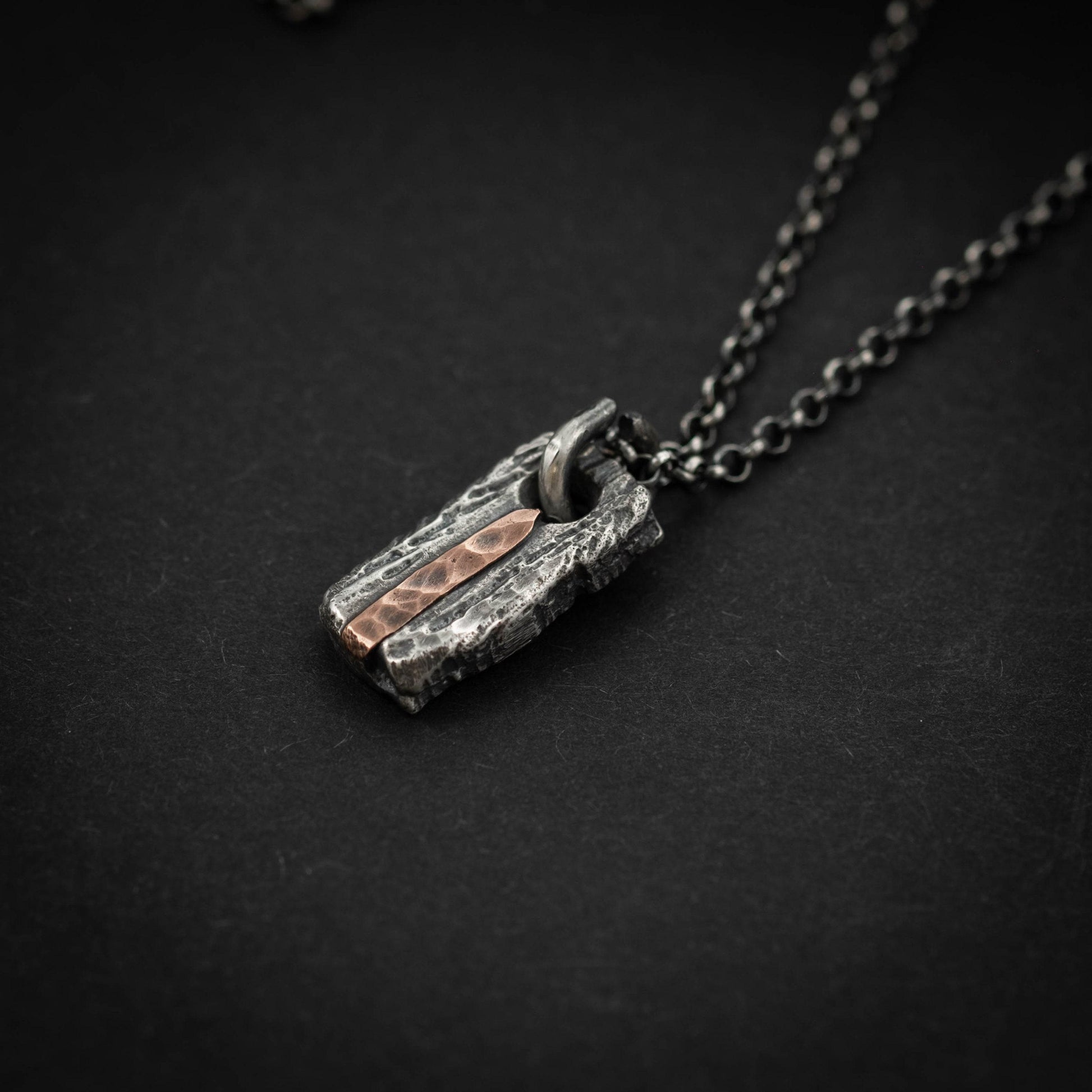 Mens Silver And copper necklace, Mens gift, Handmade jewelry, Stress relief Protection necklace, Gift for him, Boyfriend gift, Husbant gift