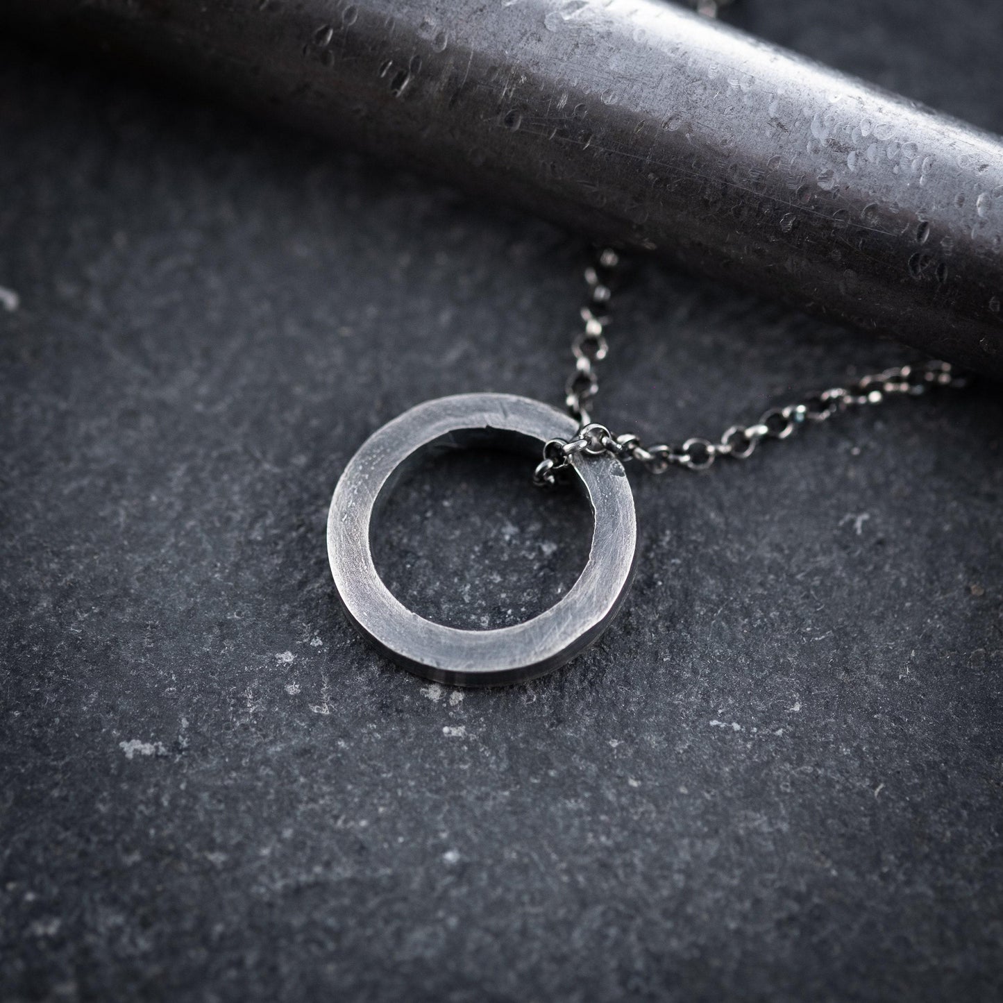 Silver round Circle mens necklace, Minimalist Protection amulet, Viking Handmade Silver jewelry, Unique Gift for women, Boyfriend gift