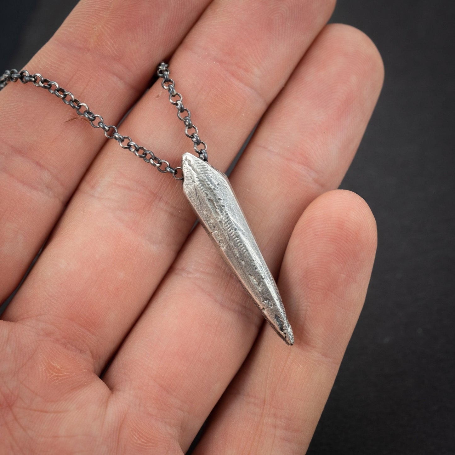 Spike silver necklace