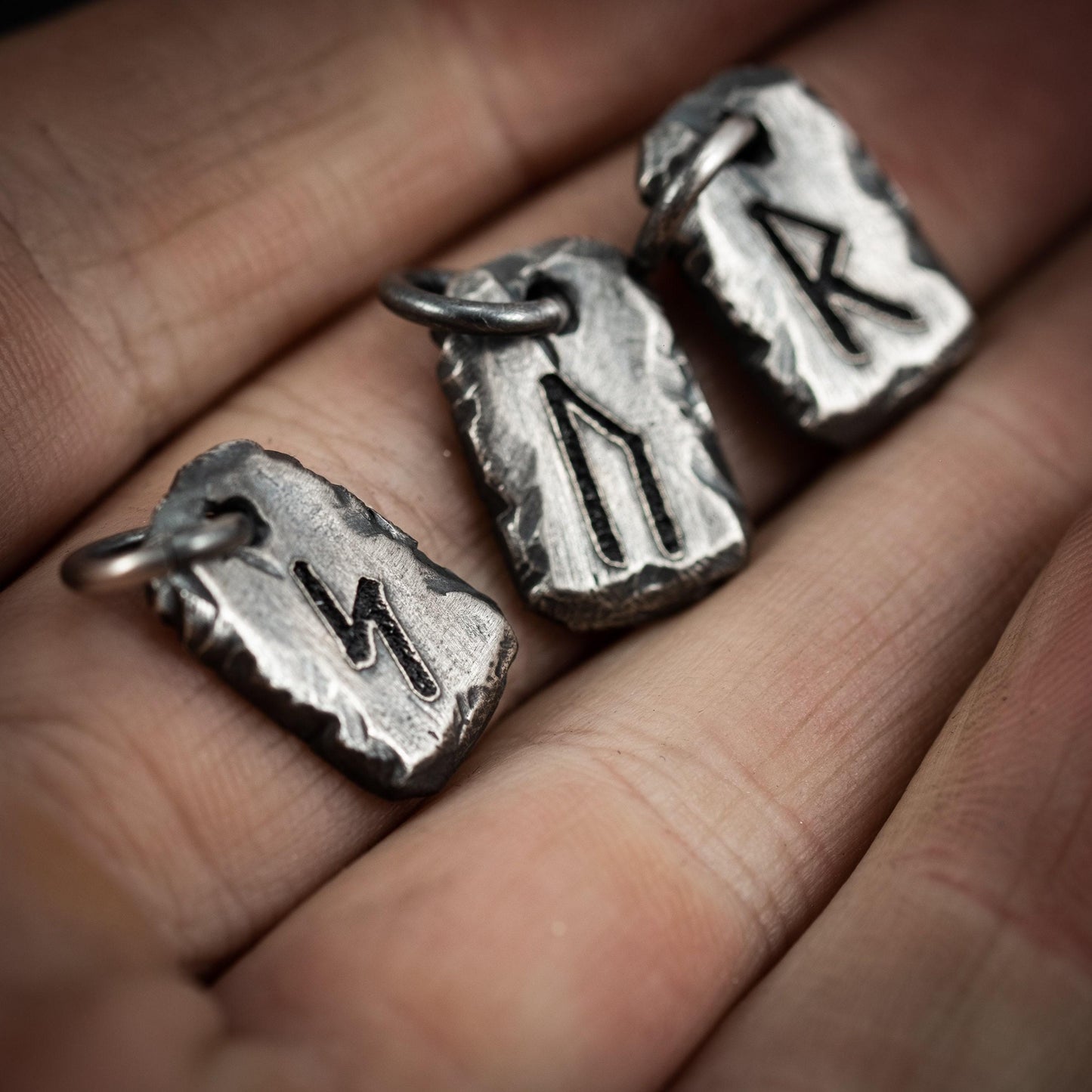 Silver Viking Rune men pendant necklace, Custom personalized jewelry, Nordic handmade jewelry, Personalized Norse mythology gift for him