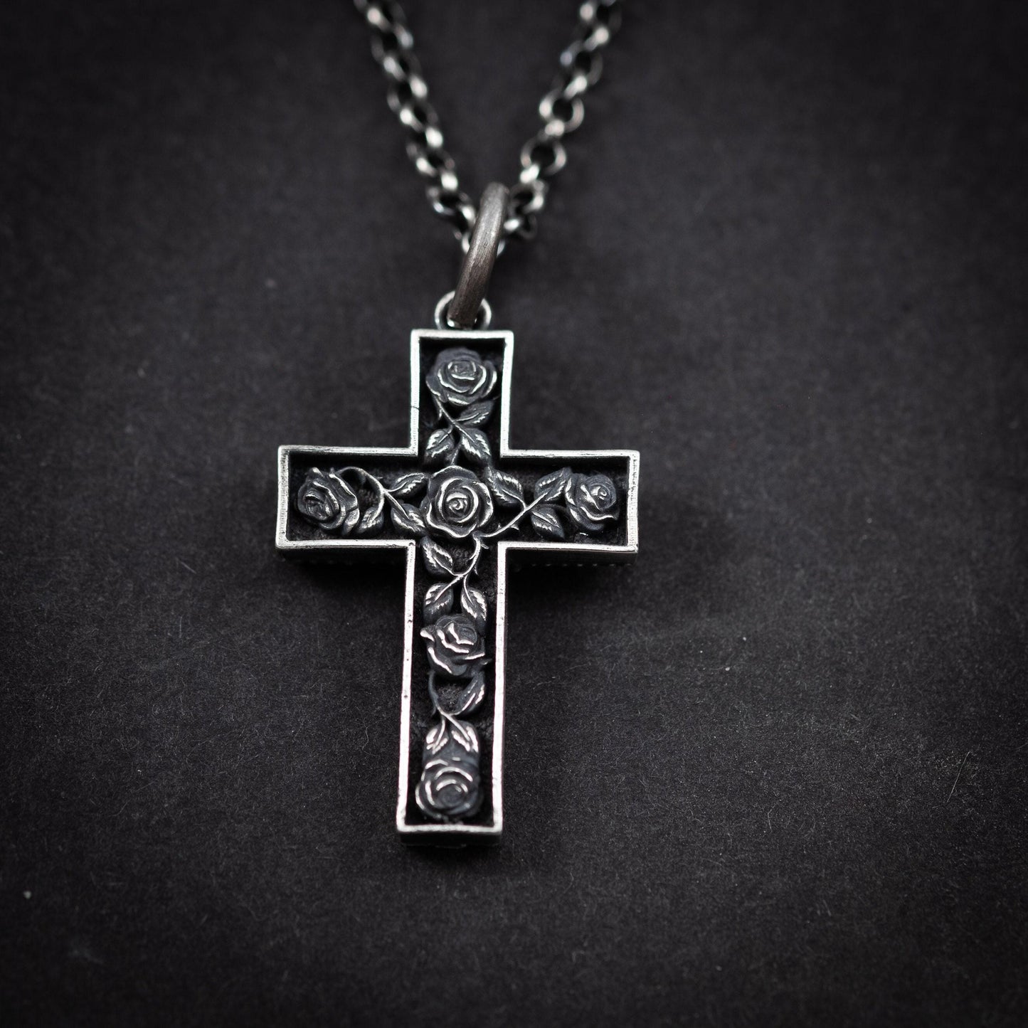 Cross with Roses necklace