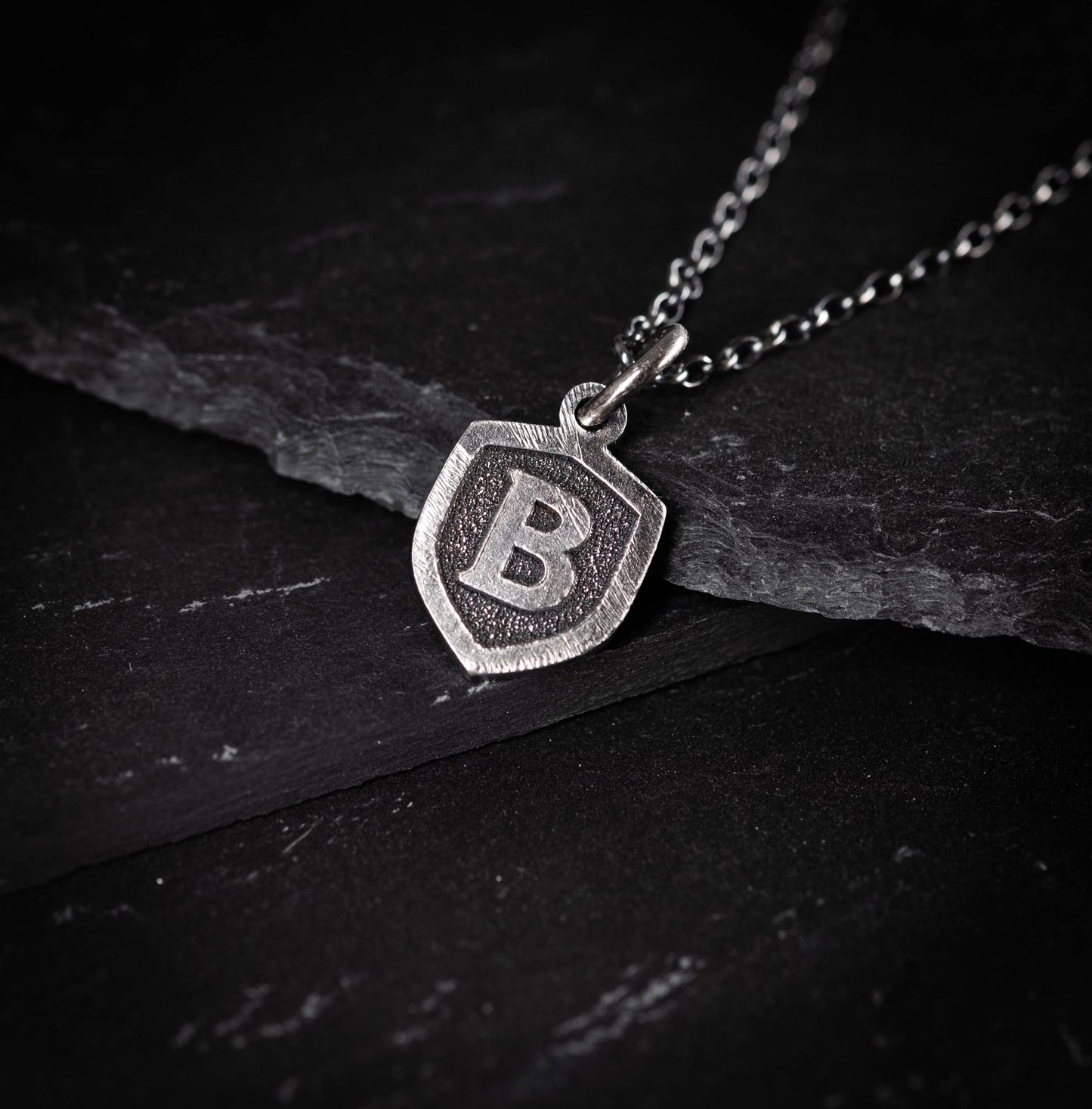 Men's silver initial necklace, Custom Letter gift For Men, Personalized Jewelry, Gift For Him