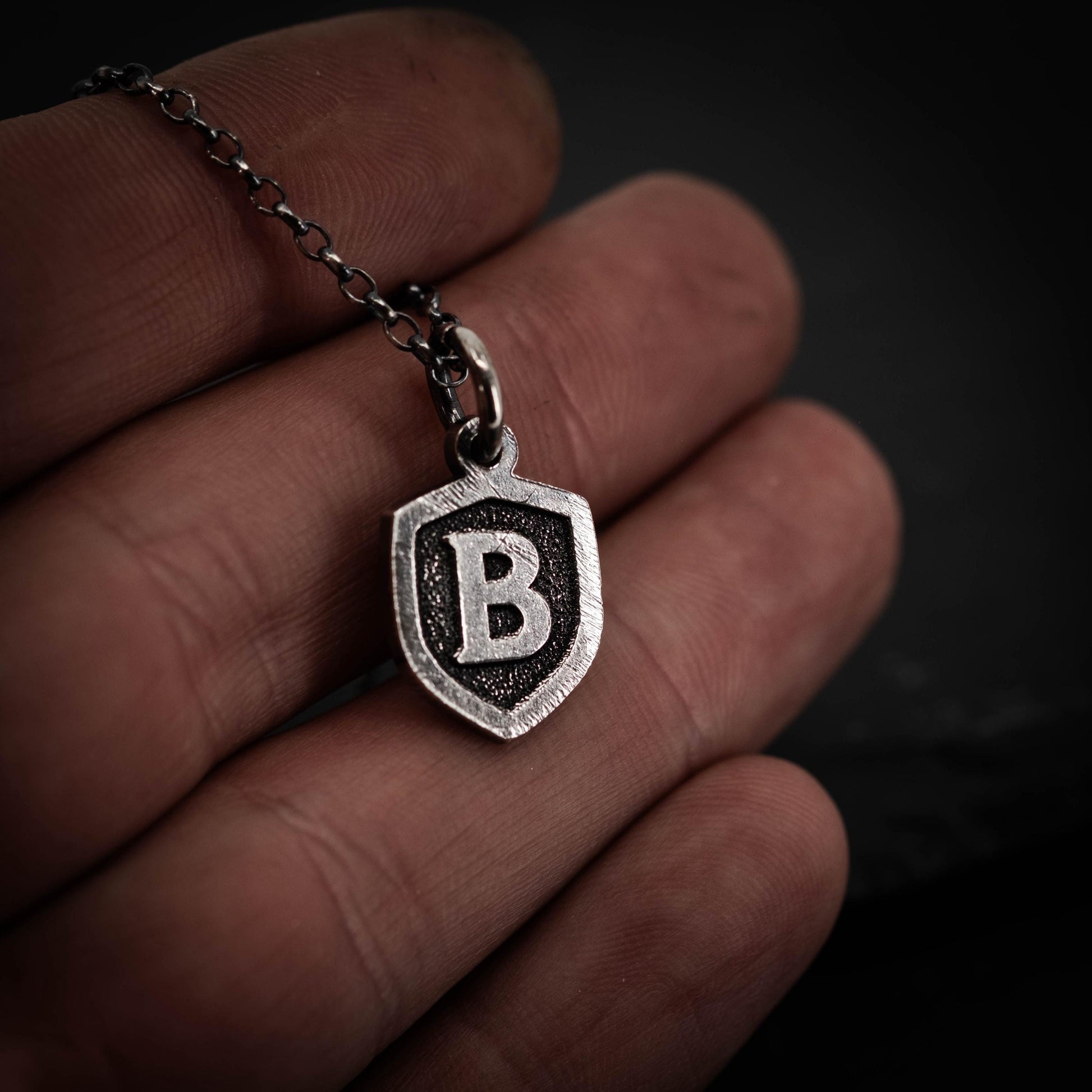 Men's silver initial necklace, Custom Letter gift For Men, Personalized Jewelry, Gift For Him