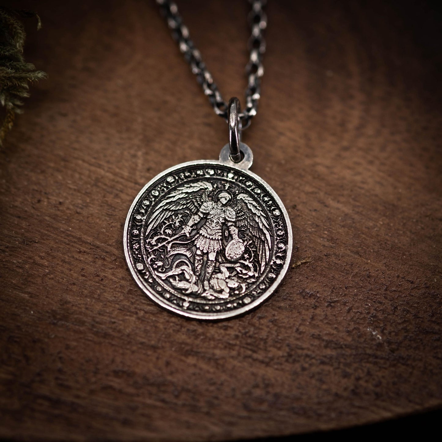 Silver Men's Archangel St. Michael Personalized Necklace, Handmade Religious Jewelry, Protection Amulet Pendant, Christian Gift