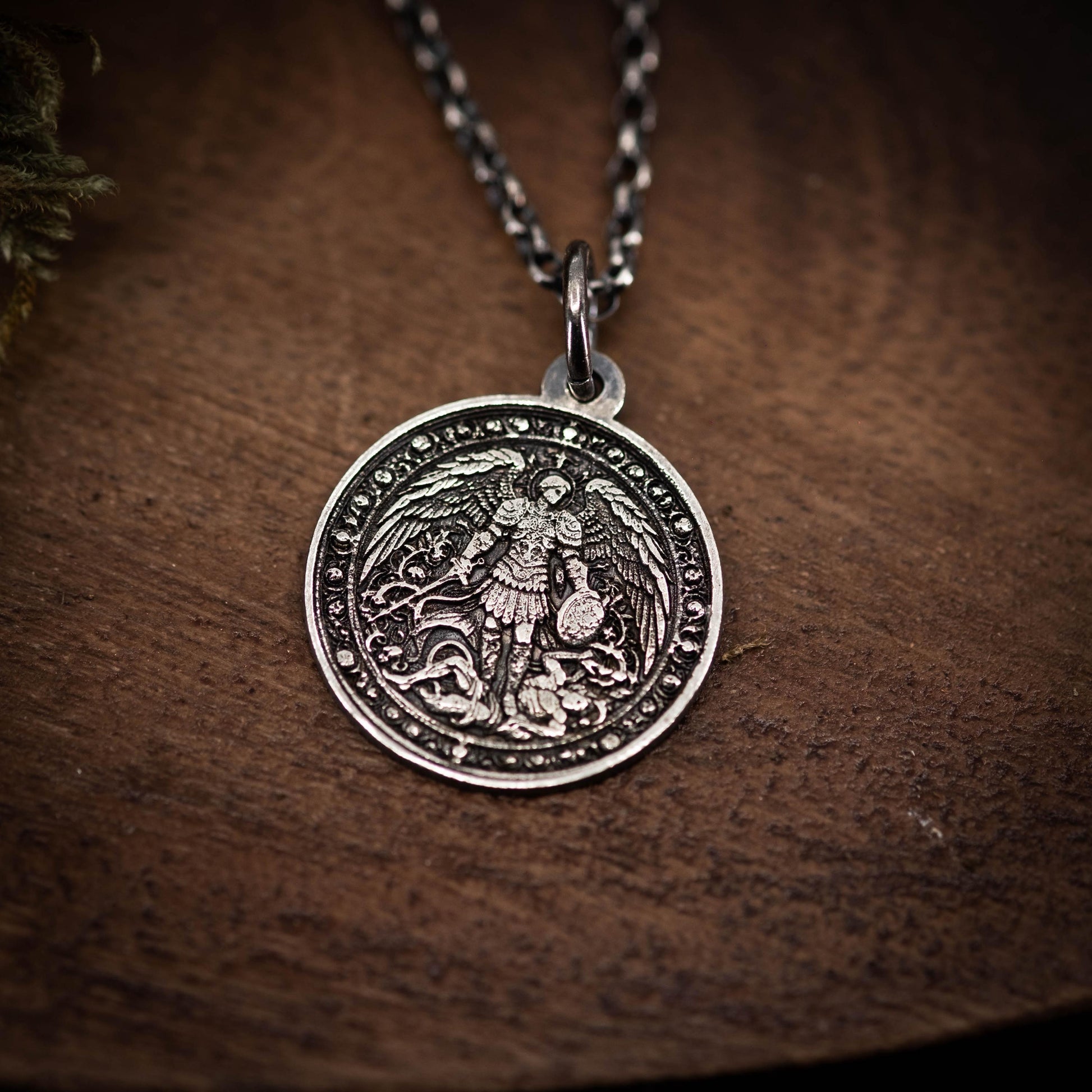 Silver Men's Archangel St. Michael Personalized Necklace, Handmade Religious Jewelry, Protection Amulet Pendant, Christian Gift