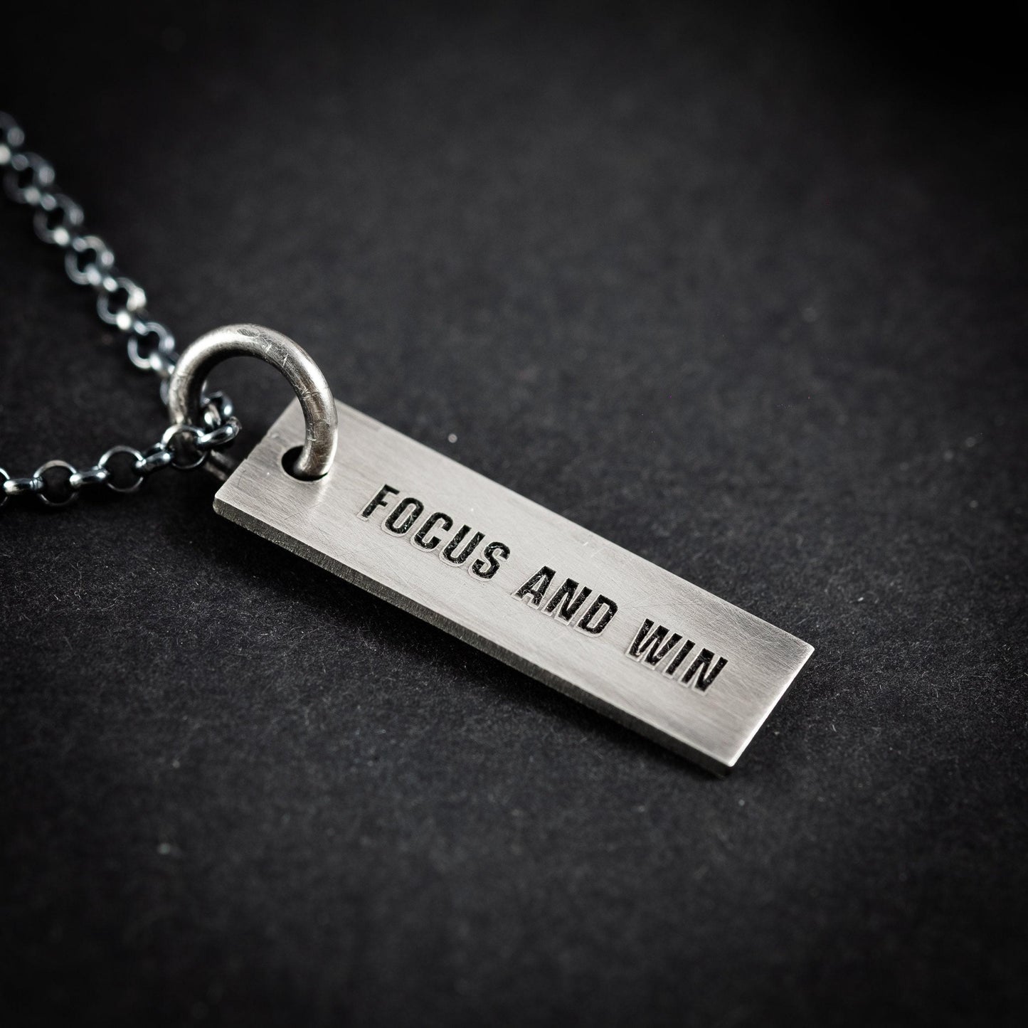 Personalized Engraved Silver Necklace for Men, Custom Name Pendant, Handmade Rustic Jewelry, Unique Gift for Him