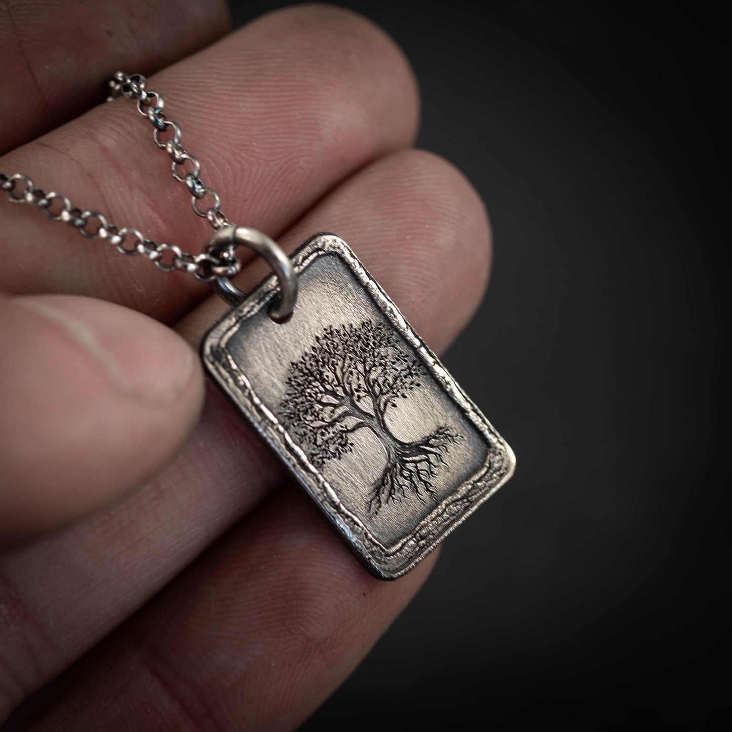 Tree of Life Necklace in Silver, Handmade Nature Pendant, Unique Rustic Jewelry Gift for Him or Her