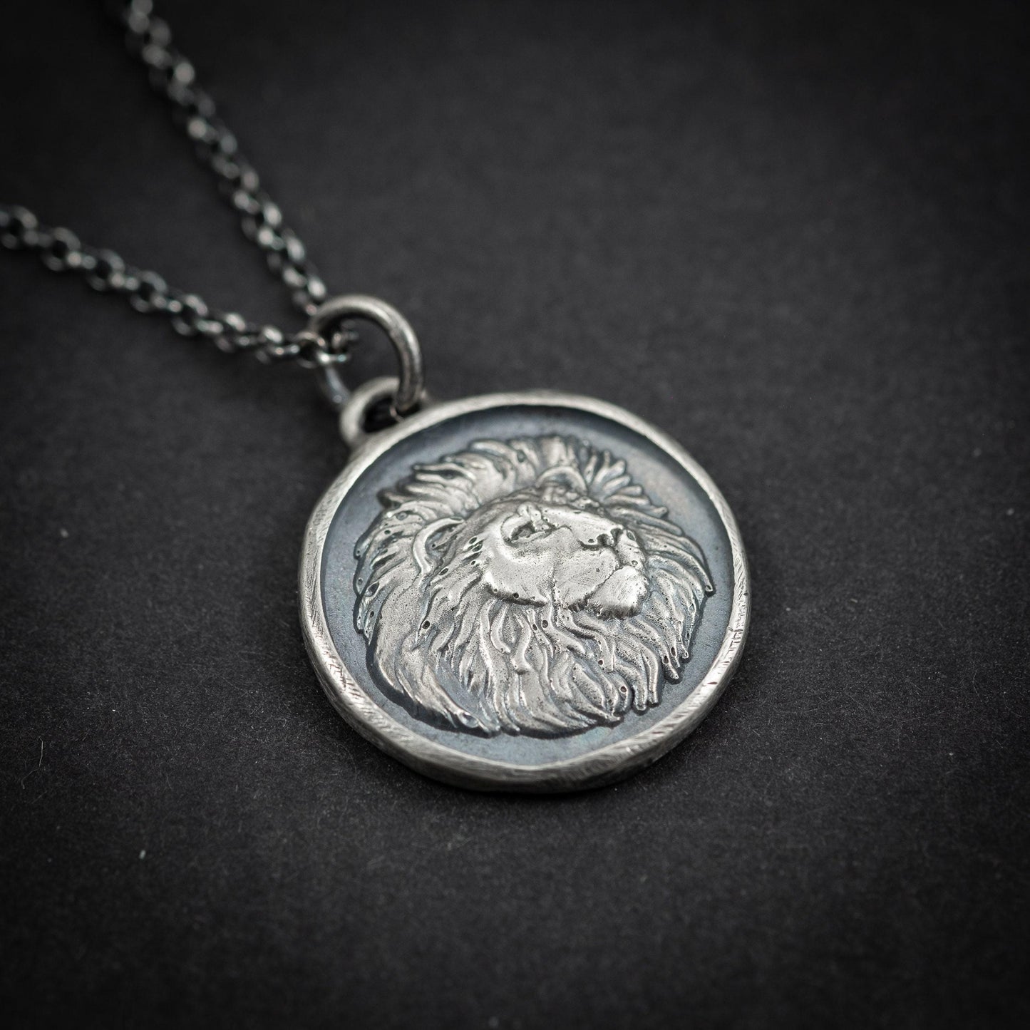 Mens Silver Lion Pendant Necklace, Personalized Lion Necklace, Gift for Leo man, Silver Lion Charm, Gift for Husband, Lion Gift Idea