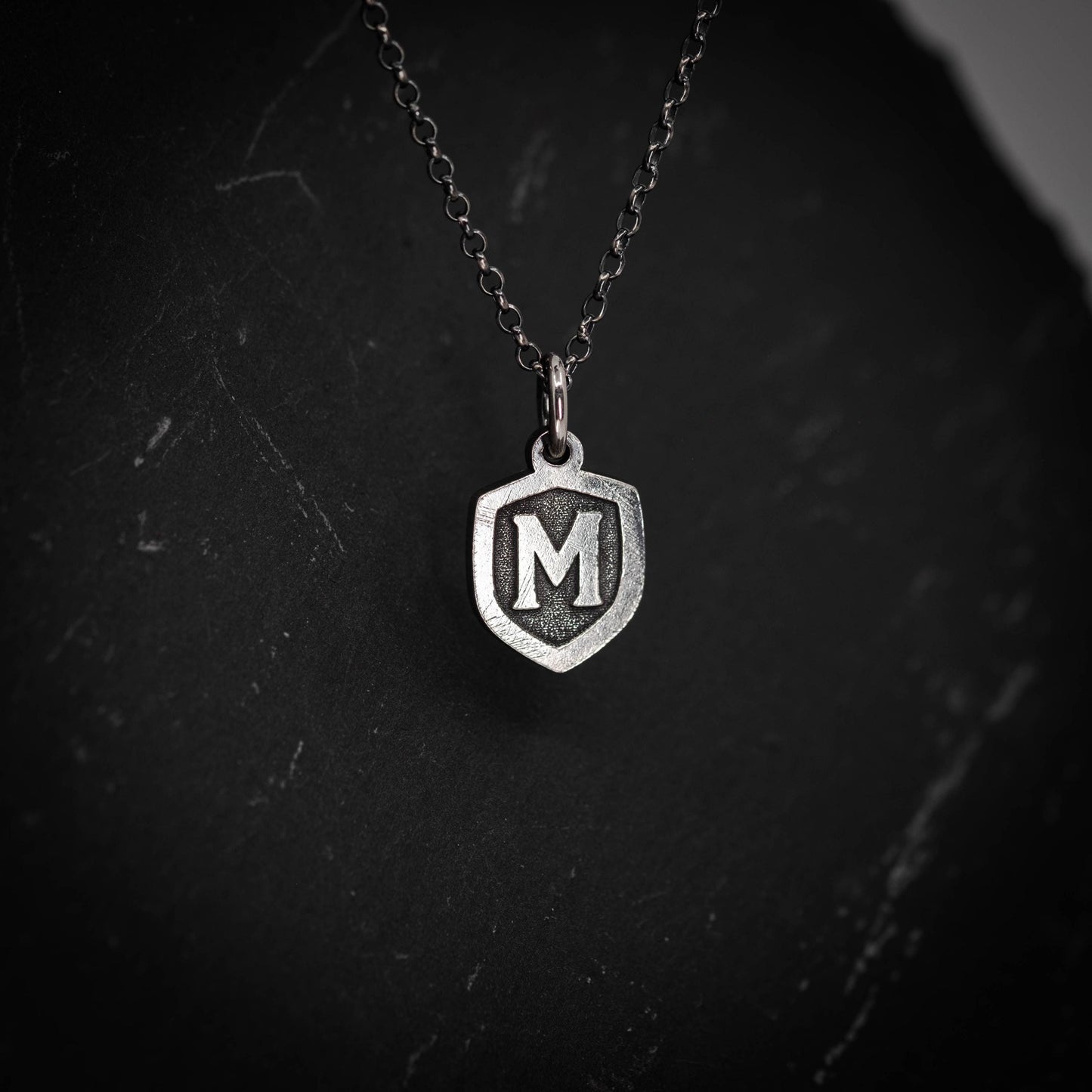 Men's silver initial necklace, Custom Letter gift For Men, Personalized Jewelry, Gift For Him