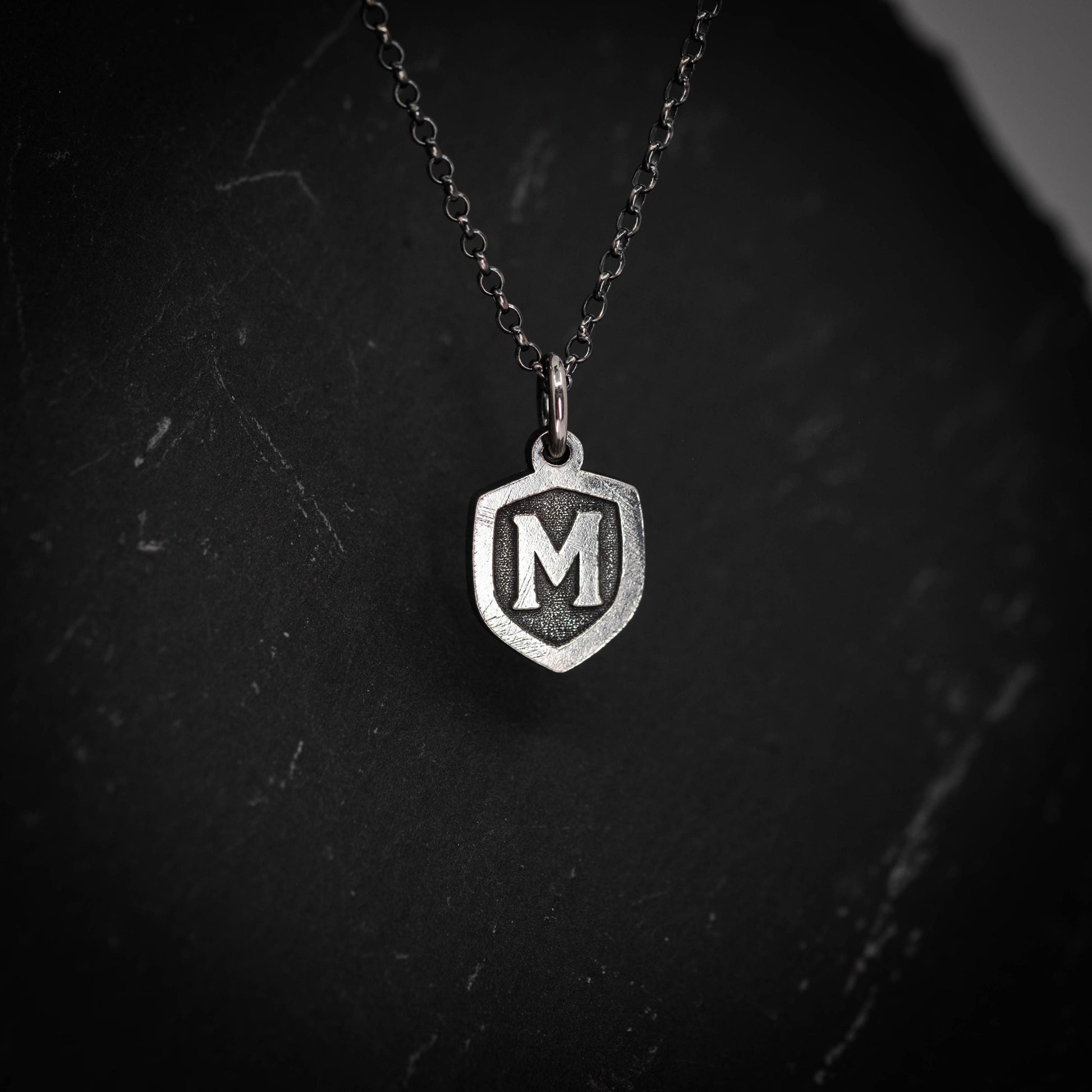 Men's silver initial necklace, Custom Letter gift For Men, Personalized Jewelry, Gift For Him