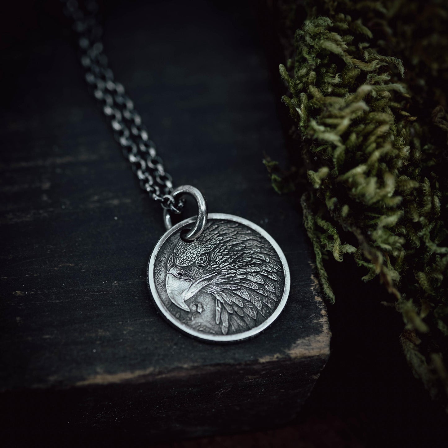 Handmade Sterling Silver American Eagle Coin Pendant Necklace