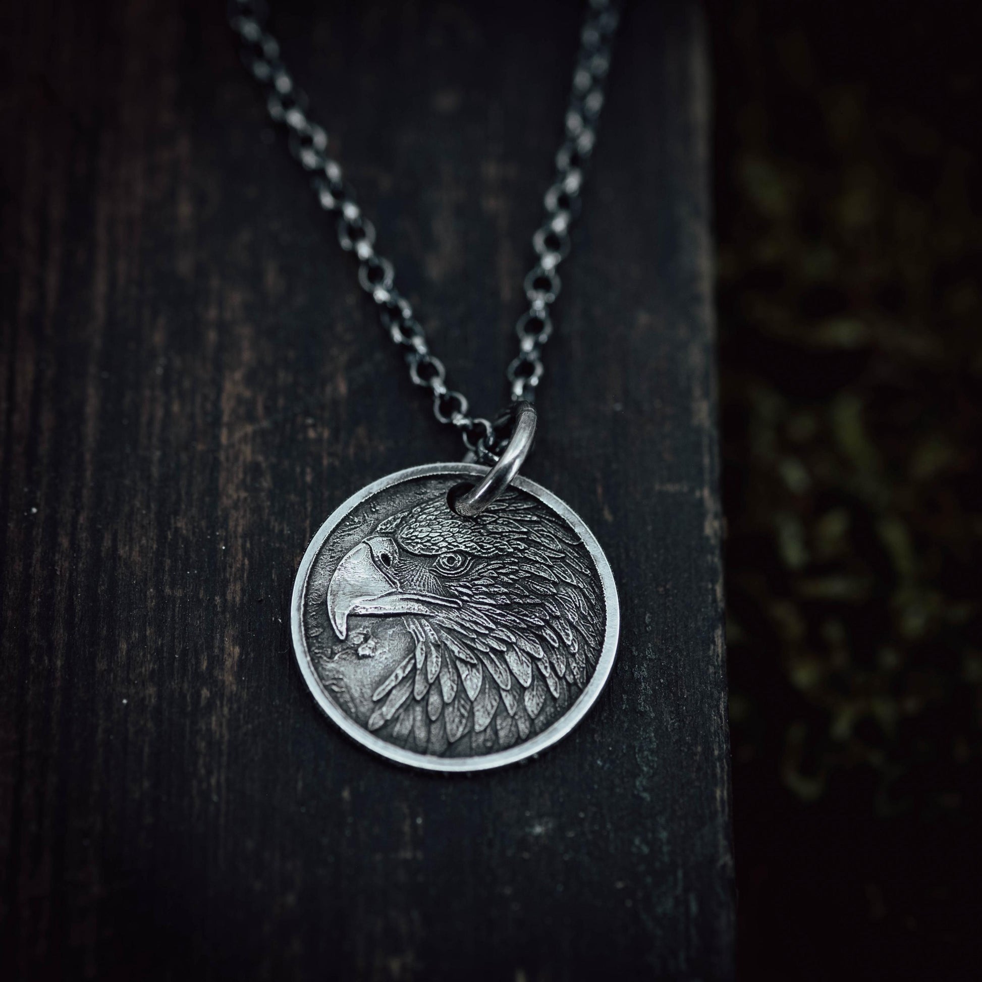 Handmade Sterling Silver American Eagle Coin Pendant Necklace