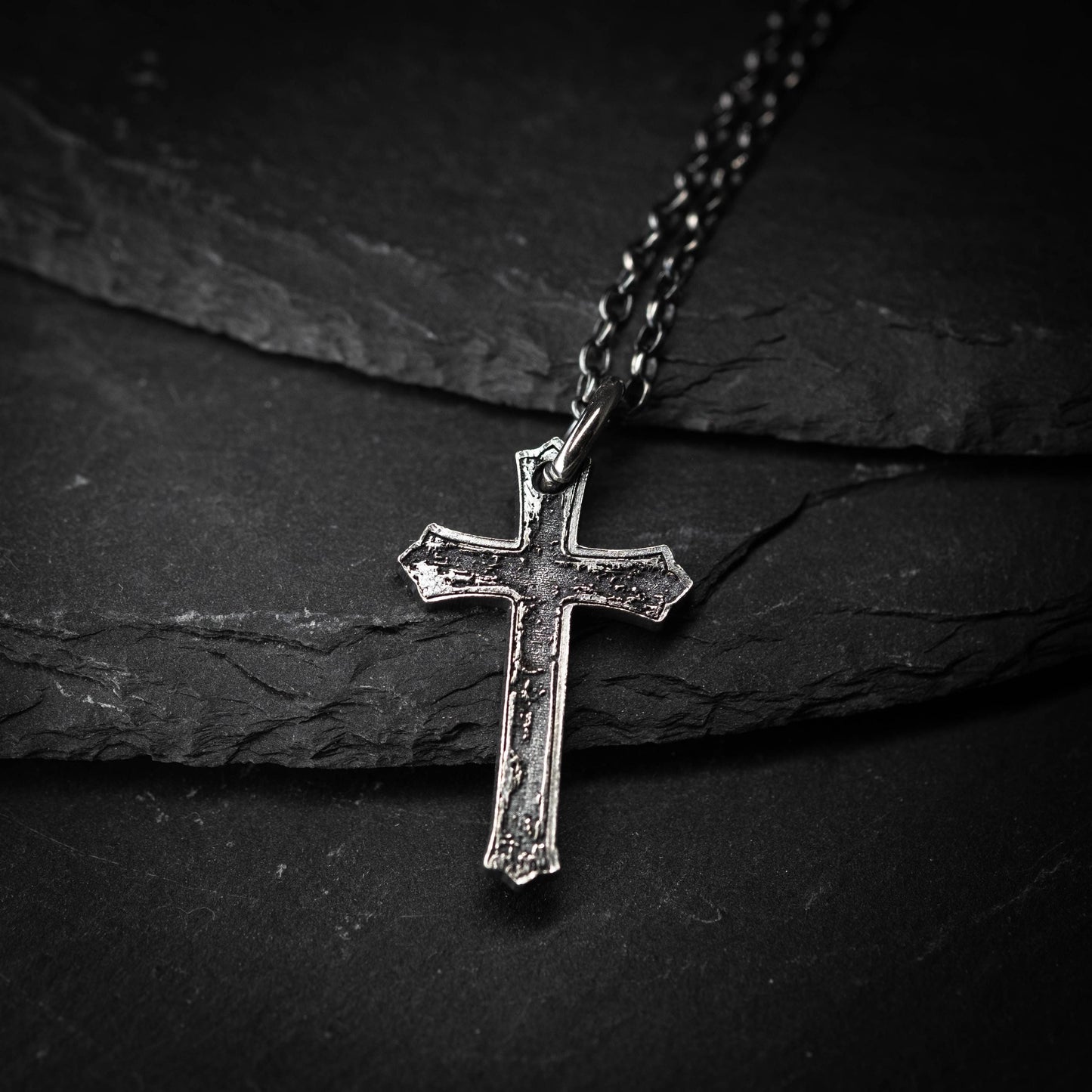 Men’s Silver Cross Necklace – Personalized Handmade Christian Jewelry, Faith Symbol Pendant, Religious Gift for Husband or Boyfriend