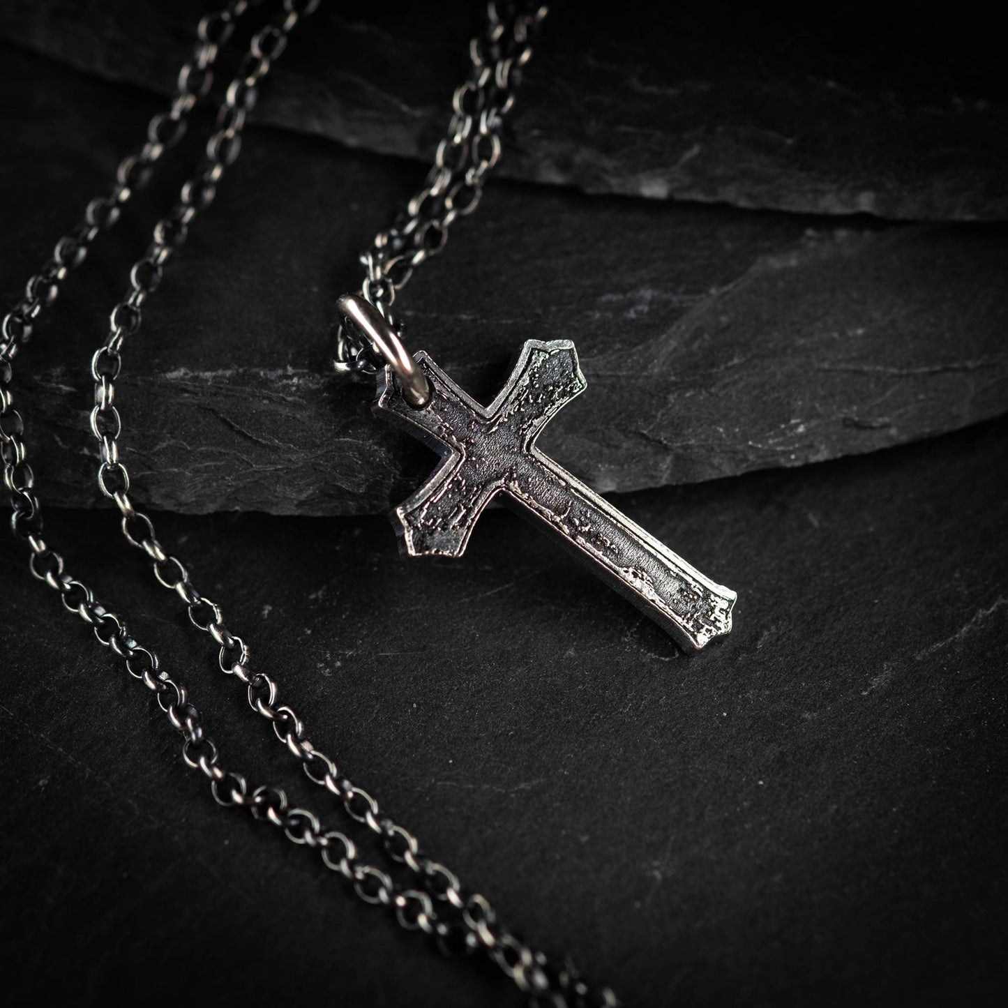 Men’s Silver Cross Necklace – Personalized Handmade Christian Jewelry, Faith Symbol Pendant, Religious Gift for Husband or Boyfriend