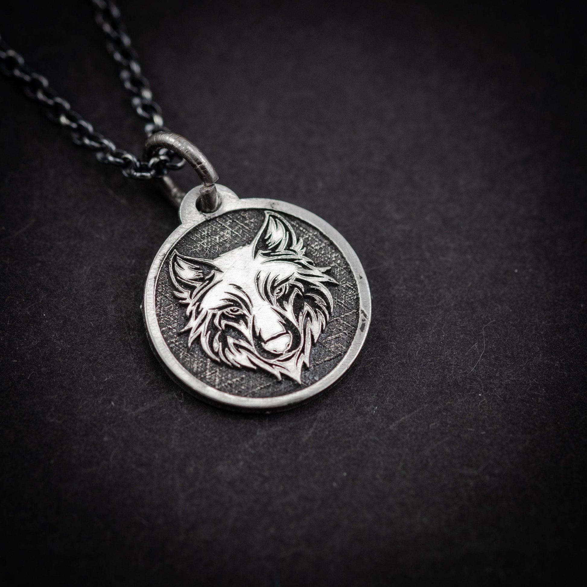 Wild Wolf Silver Men Necklace, Best Wolf Men Necklace, Nodric Wolf Charm Chain, Necklace For Men, Best Friend Gift Necklace