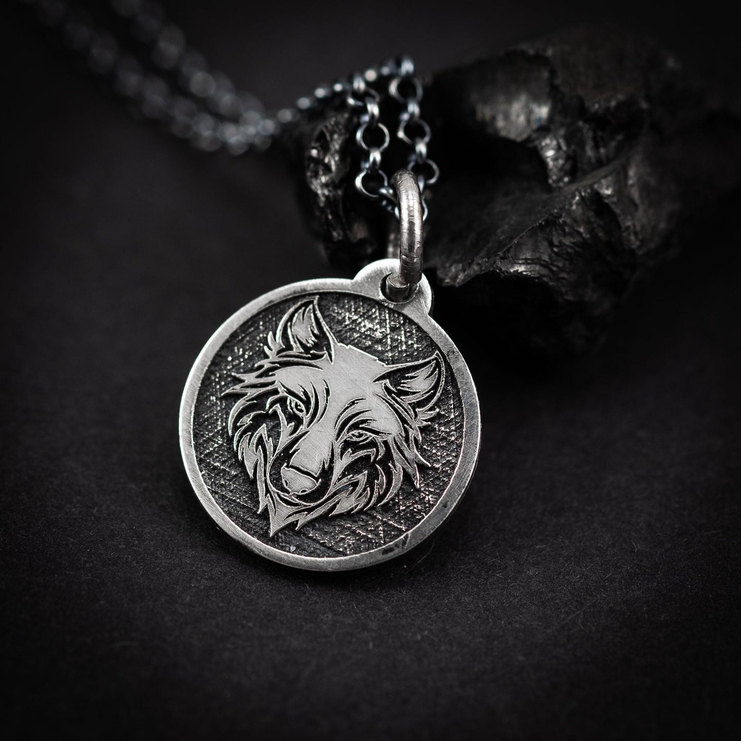 Wild Wolf Silver Men Necklace, Best Wolf Men Necklace, Nodric Wolf Charm Chain, Necklace For Men, Best Friend Gift Necklace