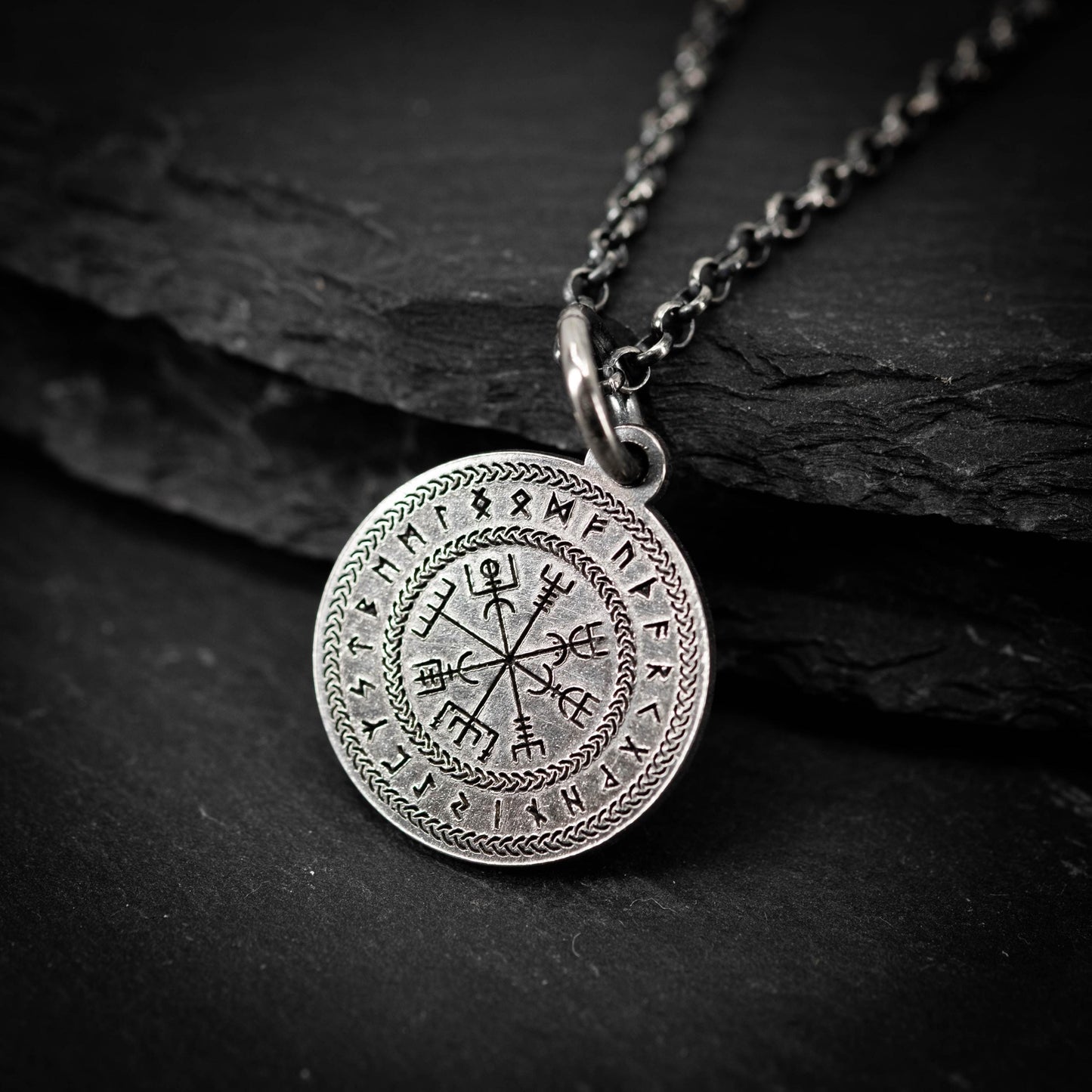 Vegvisir Viking Compass Rune Necklace, Personalized Handmade Norse Jewelry, Viking, Norse Mythology Gift for Men or Women