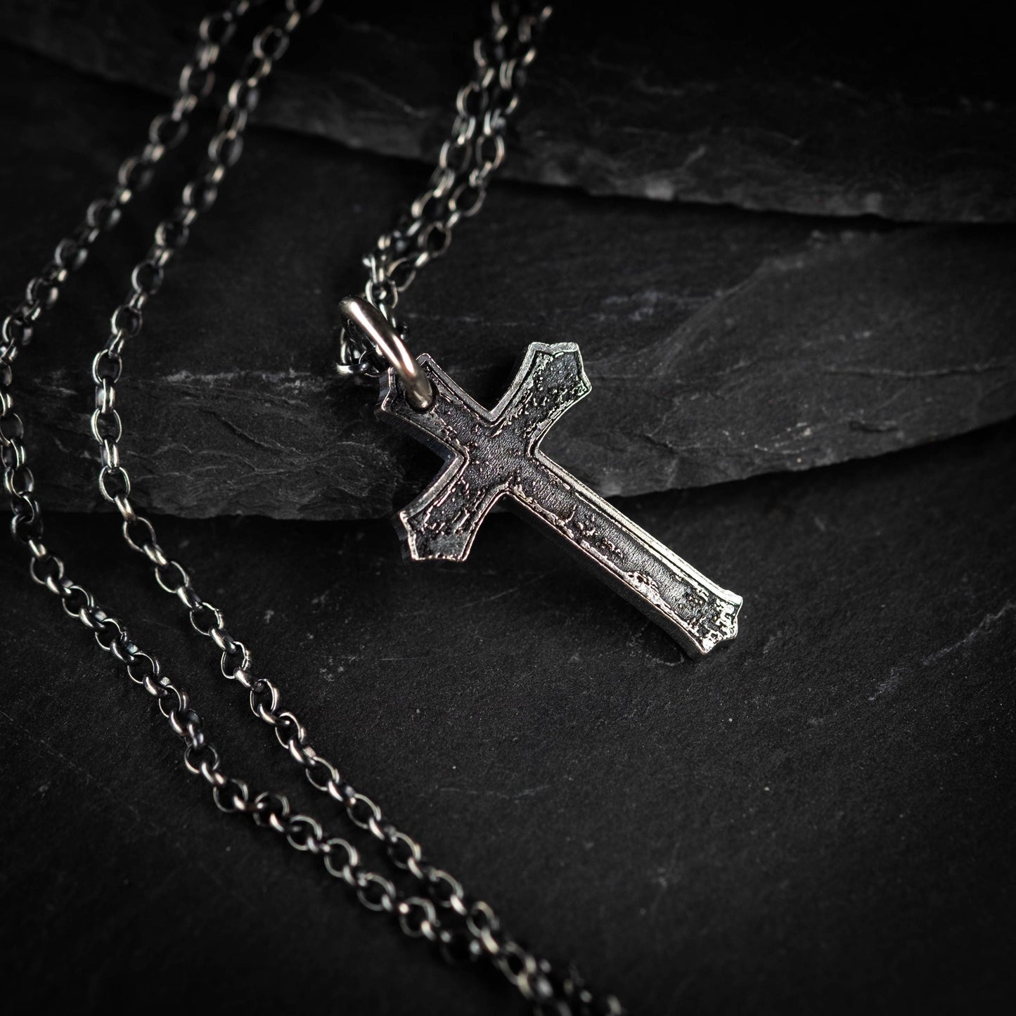 Sterling Silver Cross Necklace for Men – Personalized Handmade Christian Pendant, Strength Symbol, Religious Gift for Him