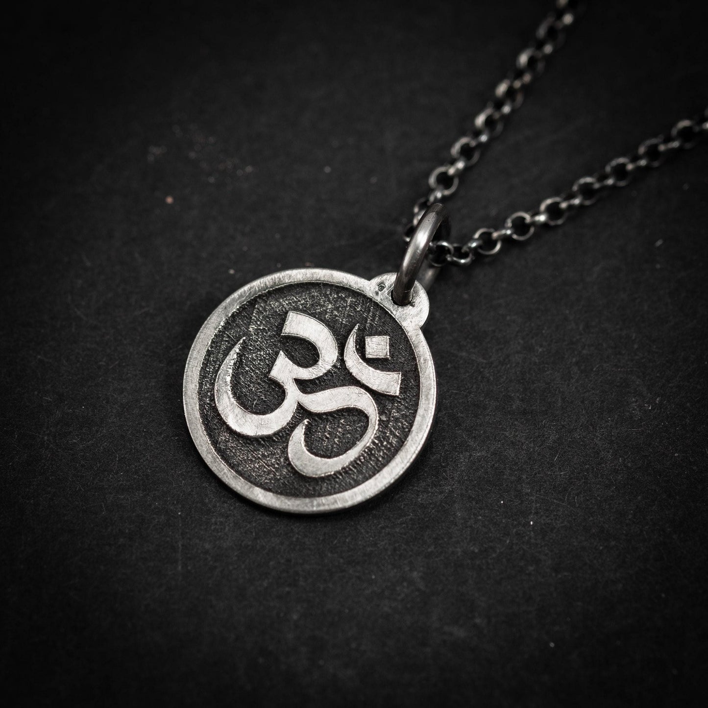 Om Silver Yoga Pendant Necklace, Buddhist Spiritual Jewelry, Meditation Gift for Him or Her