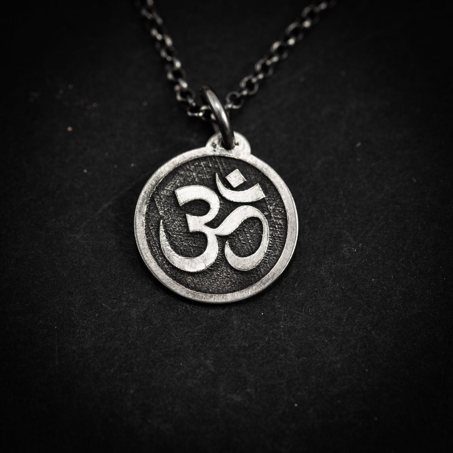 Om Silver Yoga Pendant Necklace, Buddhist Spiritual Jewelry, Meditation Gift for Him or Her