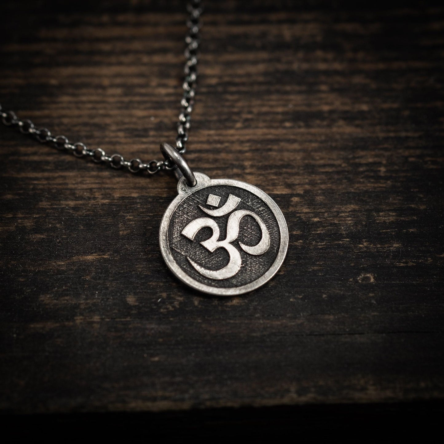 Om Silver Yoga Pendant Necklace, Buddhist Spiritual Jewelry, Meditation Gift for Him or Her